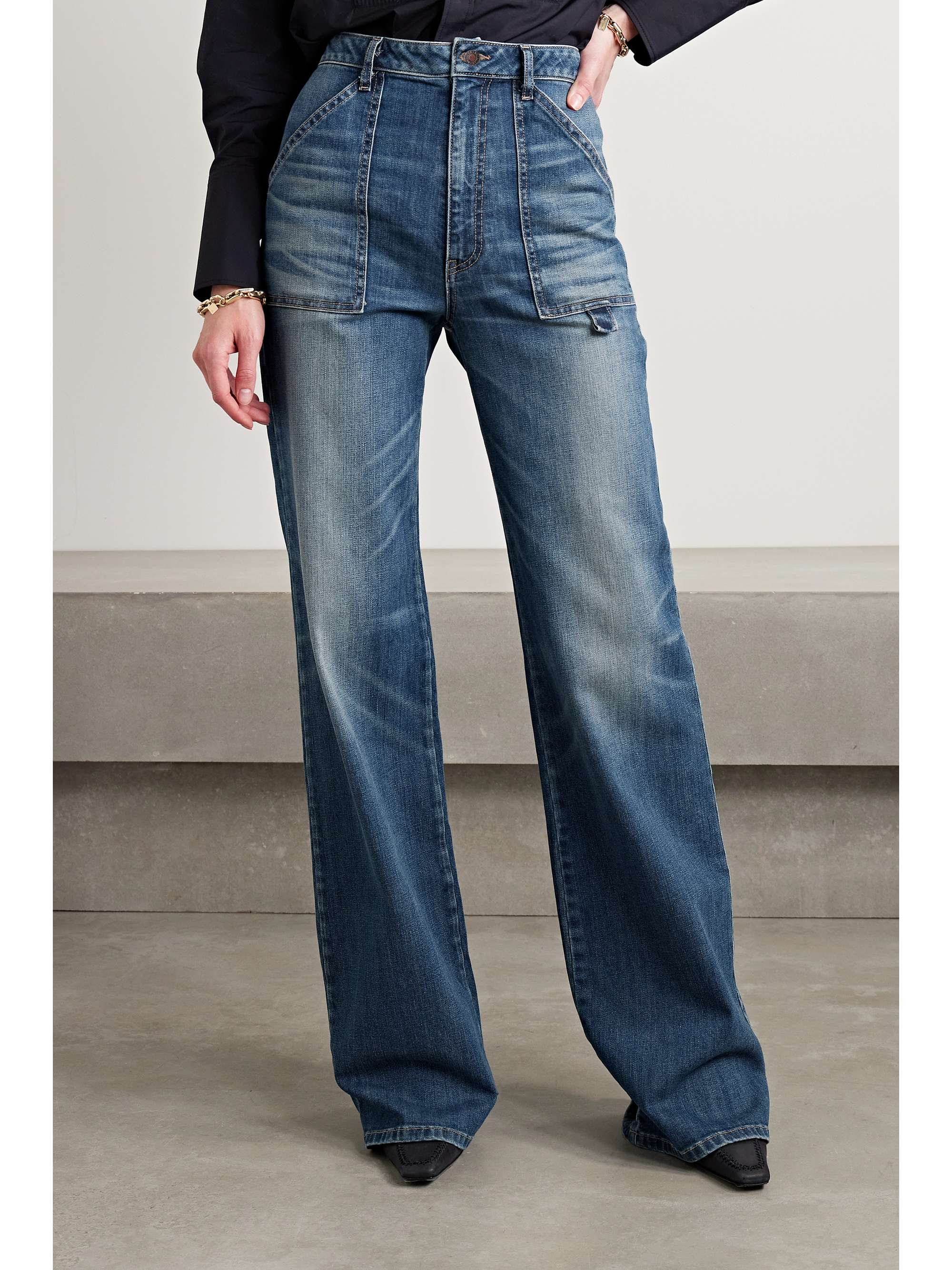 NILI LOTAN Quentin high-rise wide-leg jeans | NET-A-PORTER