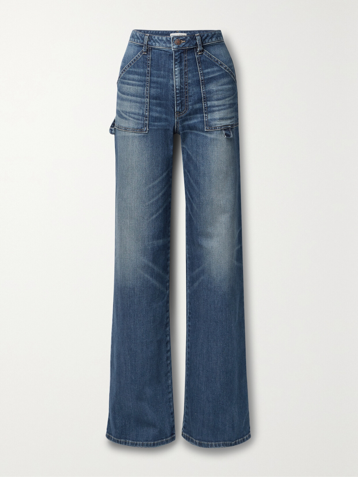 Shop Nili Lotan Quentin High-rise Wide-leg Jeans In Blue