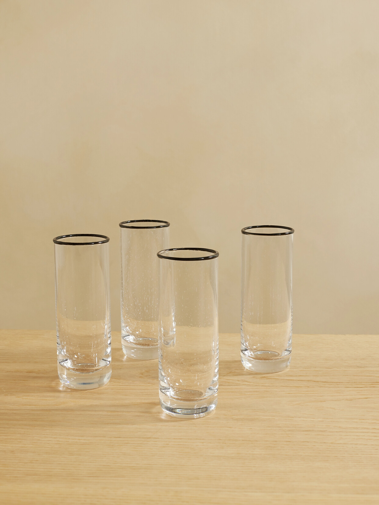 Louise Roe + Sophia Roe S.r. Collection Tall Set Of Four Glasses In Neutrals