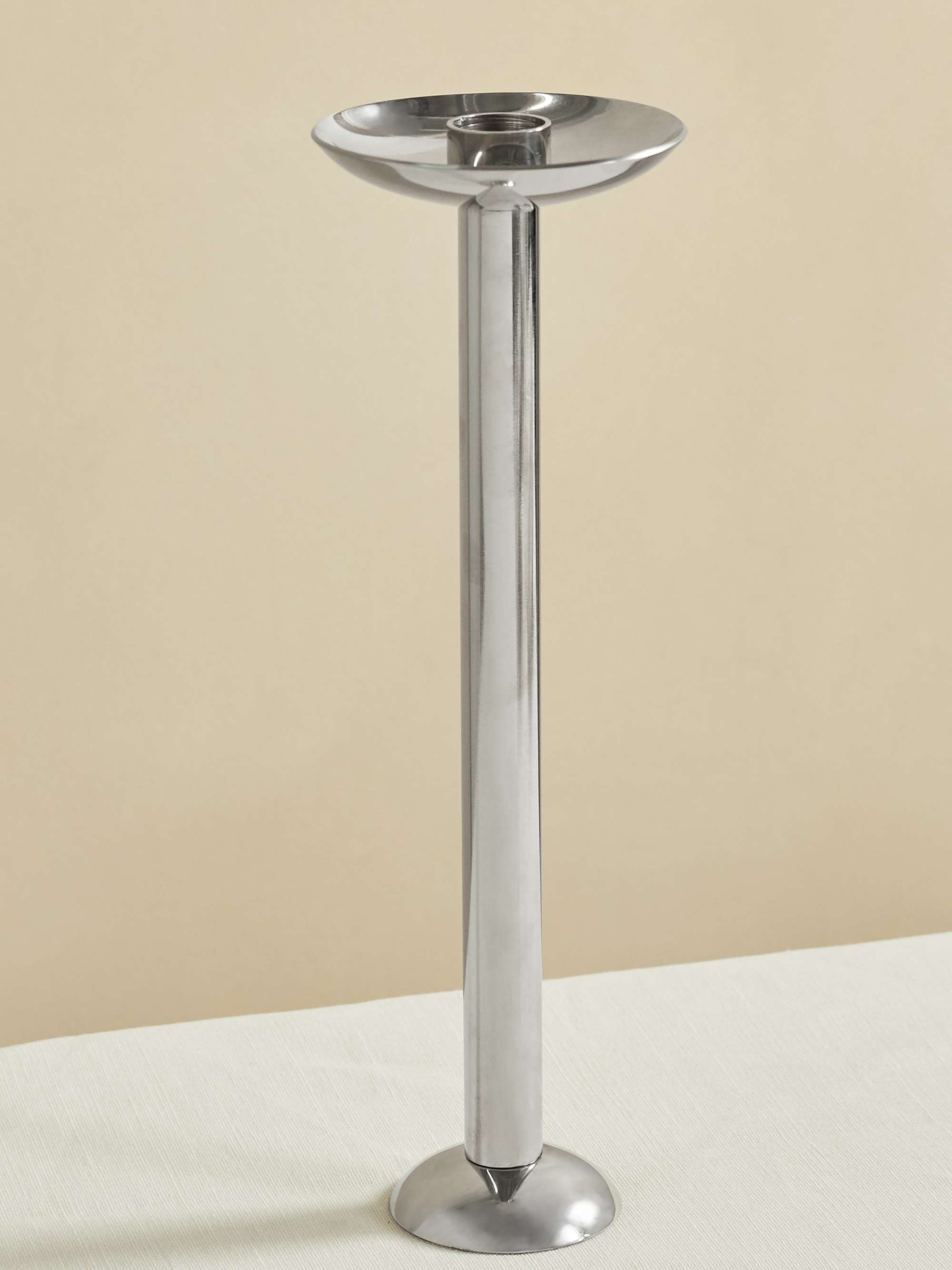 Champagne stainless steel candle holder - silver - One Size