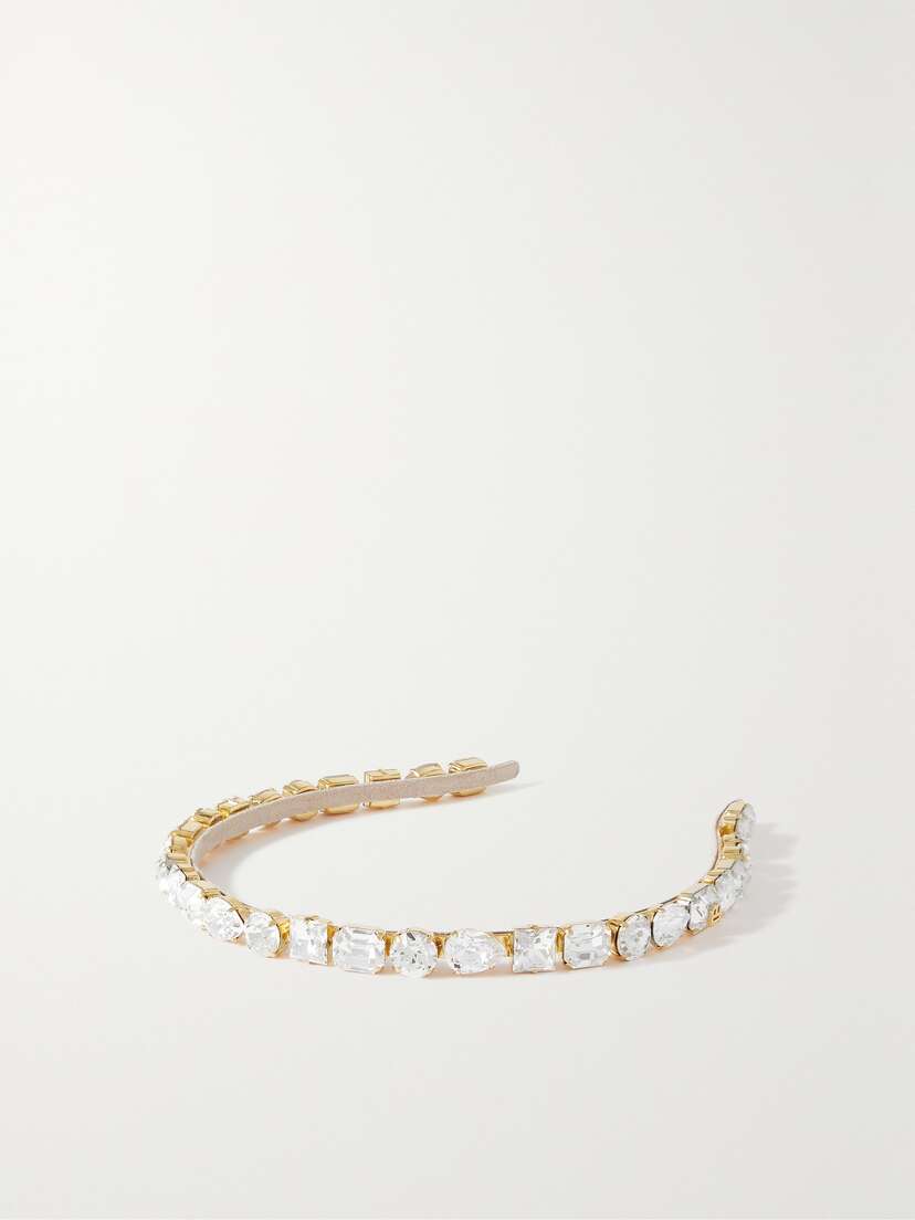 Balmain Eclat Swarovski Crystal-embellished Gold-plated Headband
