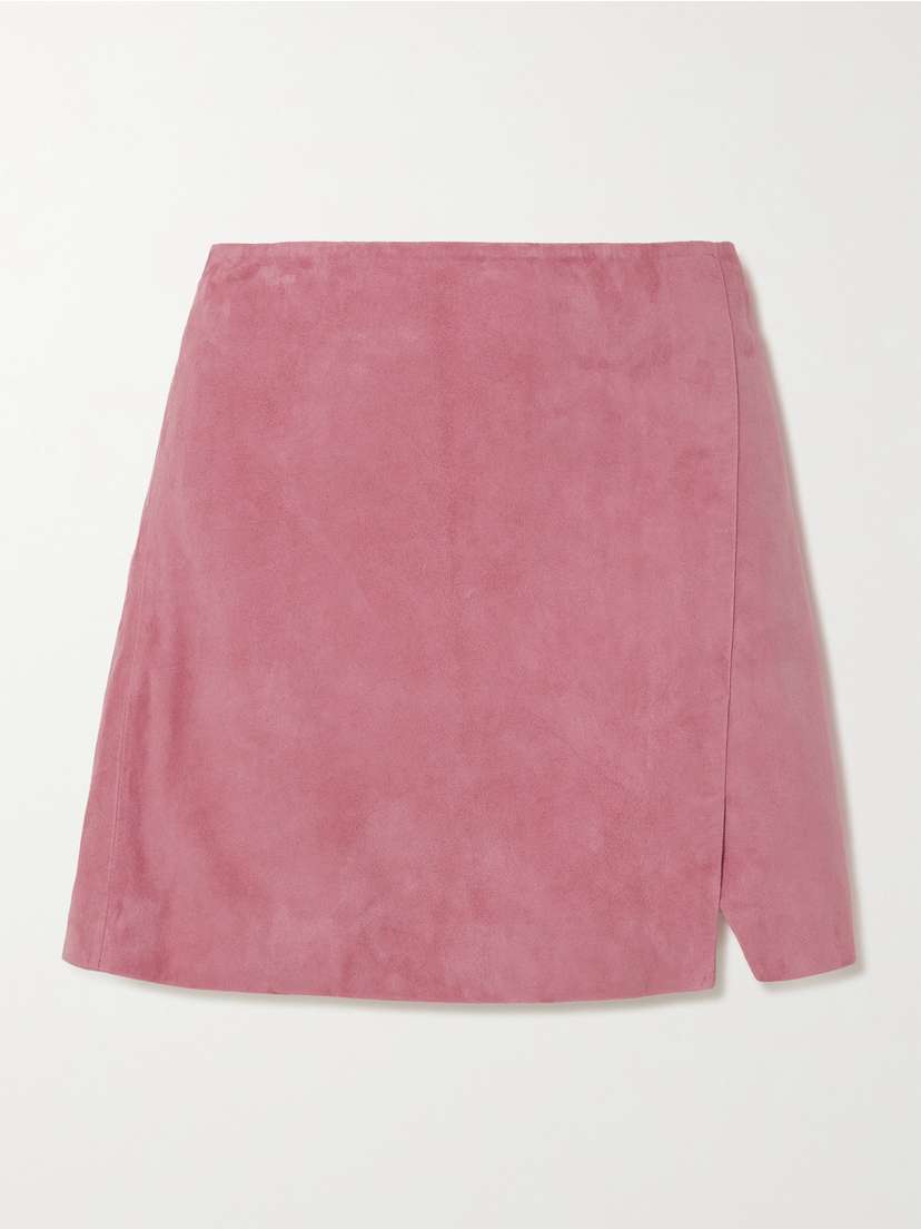 Lukhanyo Mdingi Suede Wrap-effect Mini Skirt