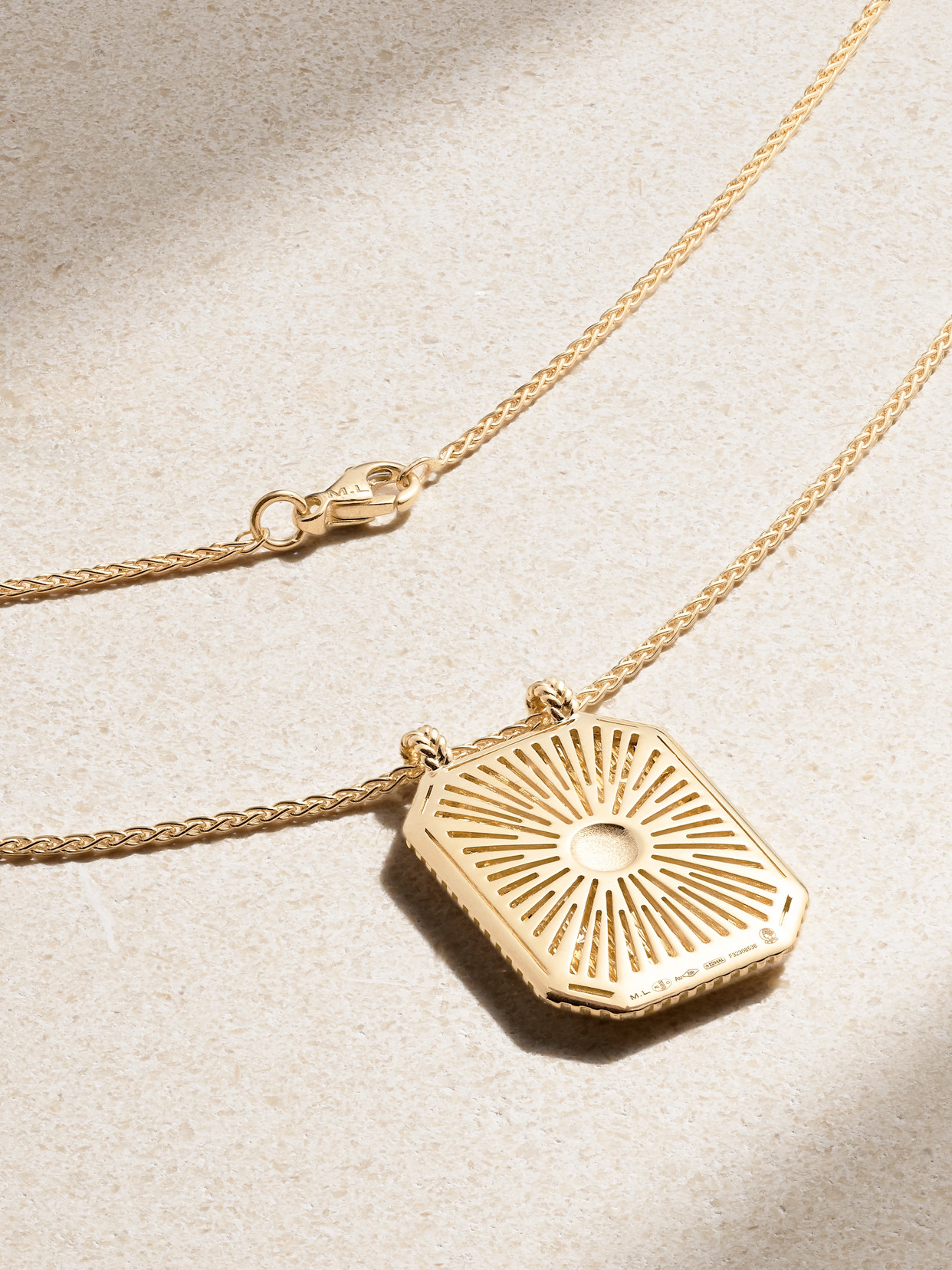 Shop Marie Lichtenberg Heart Scapular 18-karat Gold, Enamel And Diamond Necklace
