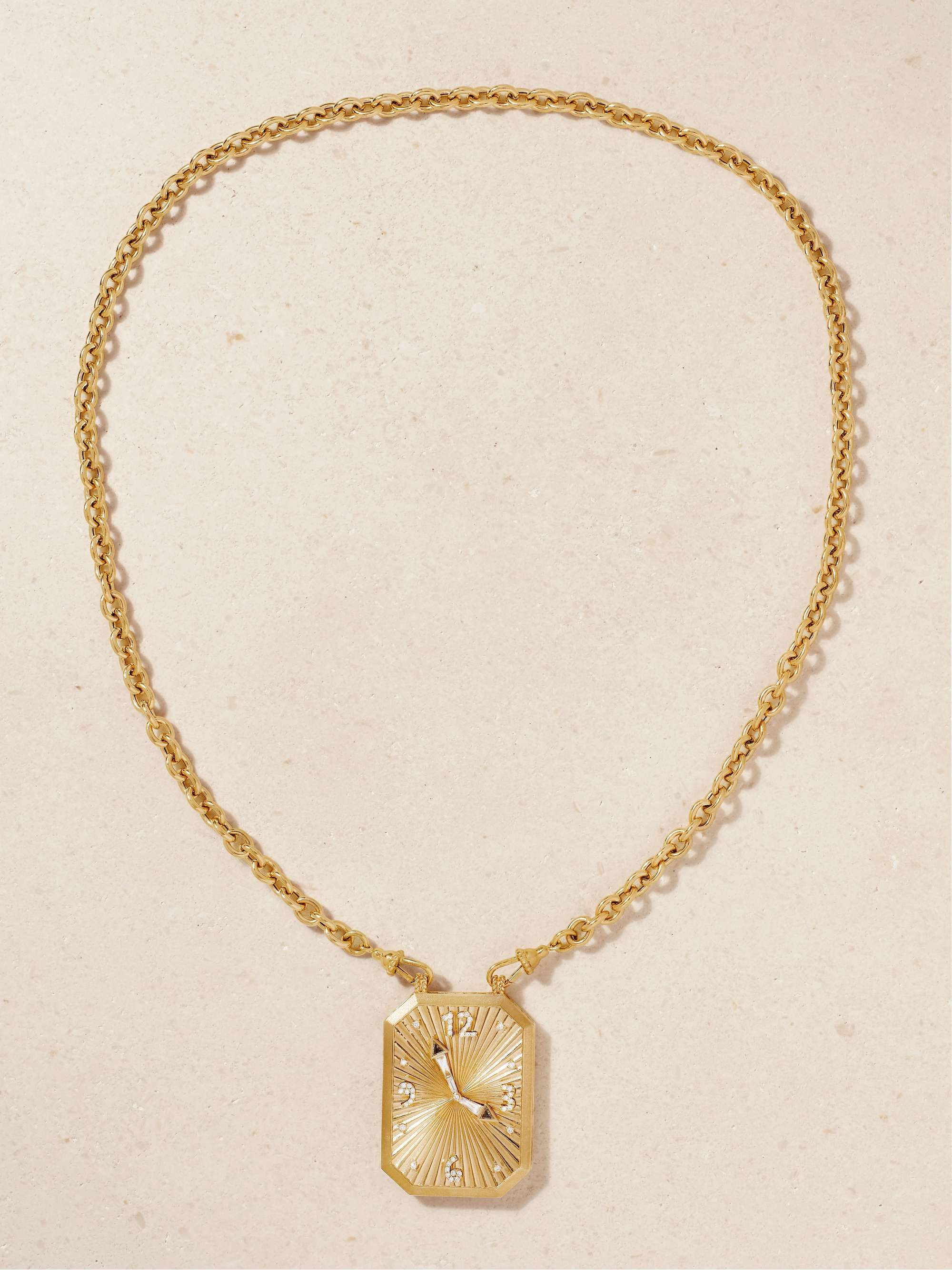 Thinking of You engraved 18 karat gold diamond necklace
