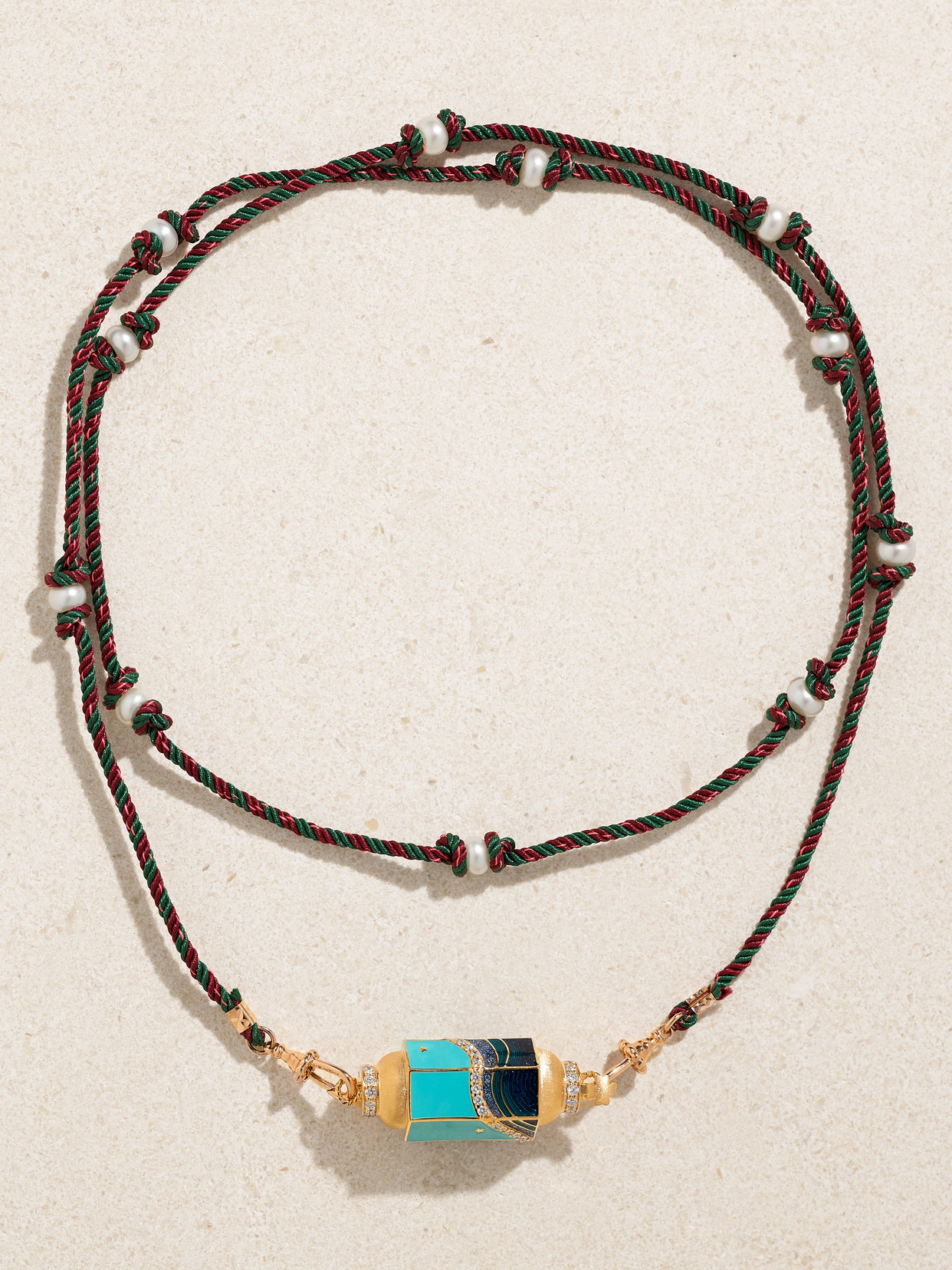 Marie Lichtenberg - Milky Way Locket 18-karat Rose Gold, Enamel, Pearl And Diamond Necklace - One size