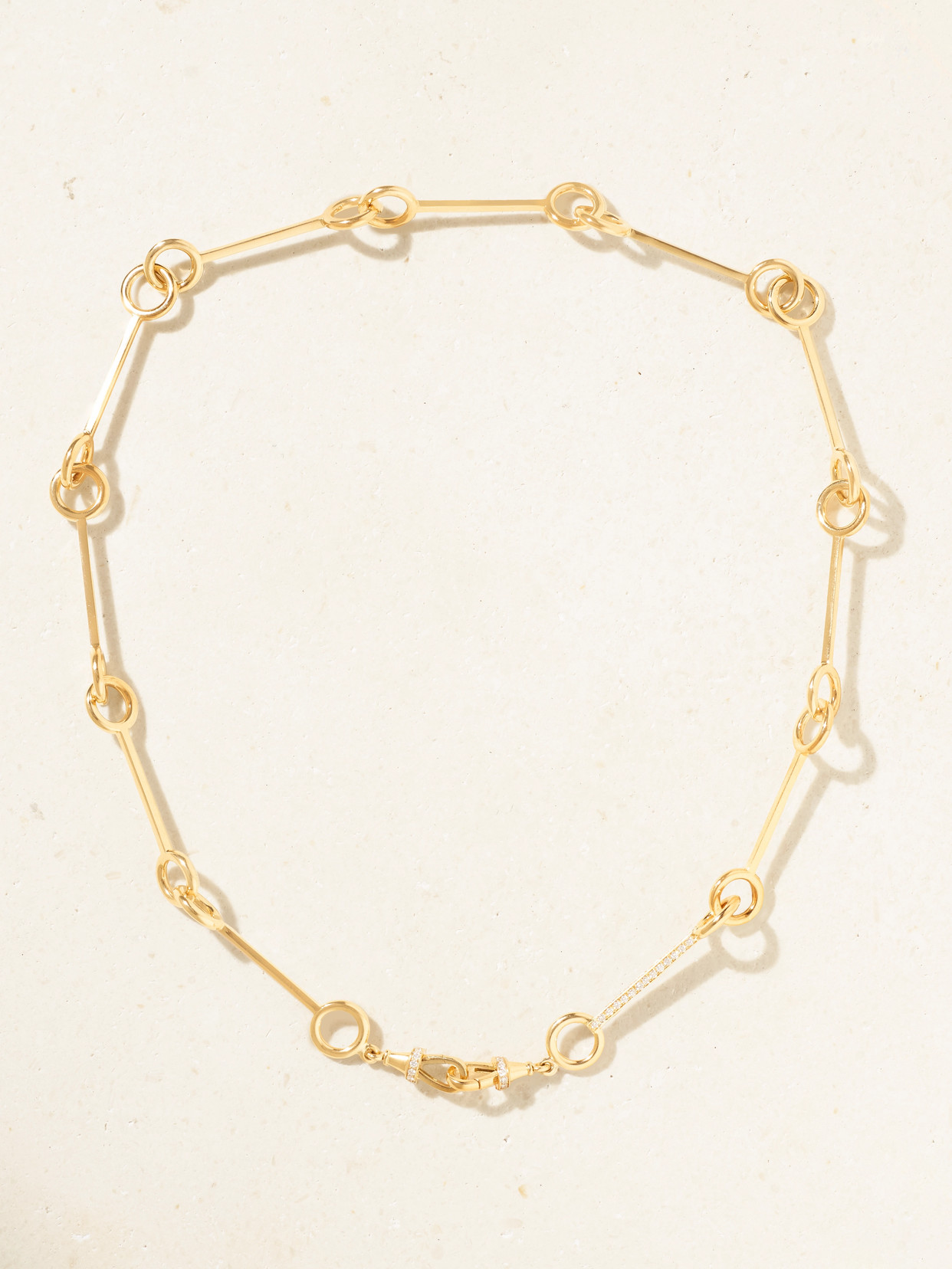 Marie Lichtenberg Stick Chain 18-karat Gold Diamond Necklace