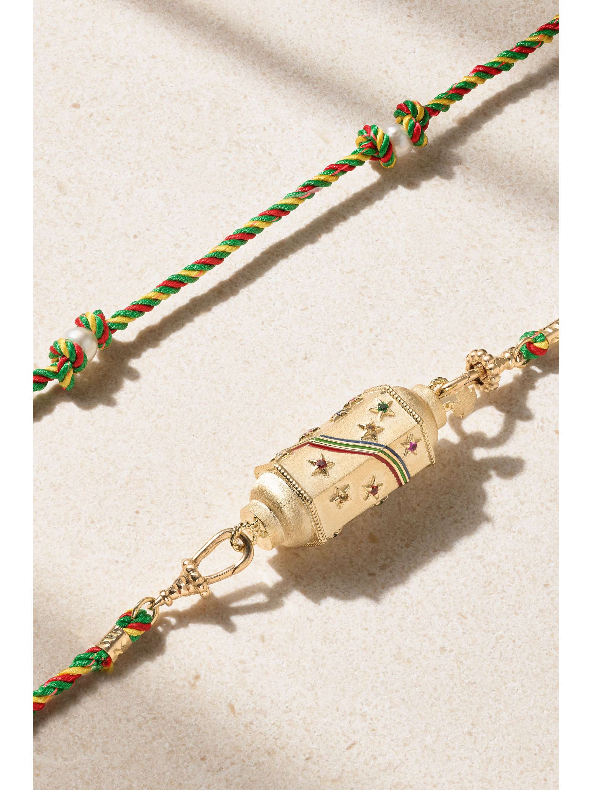 MARIE LICHTENBERG Rainbow Star 14-karat gold, enamel and multi-stone necklace
