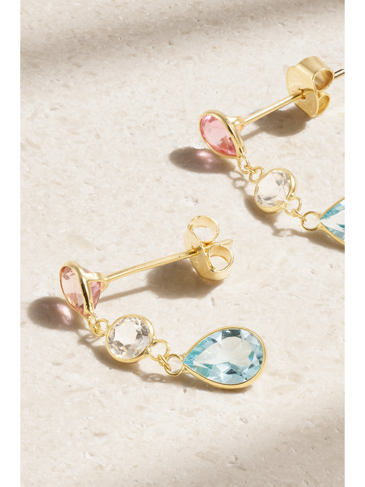 Shop Jia Jia 14-karat Gold, Sapphire And Topaz Earrings In Multi