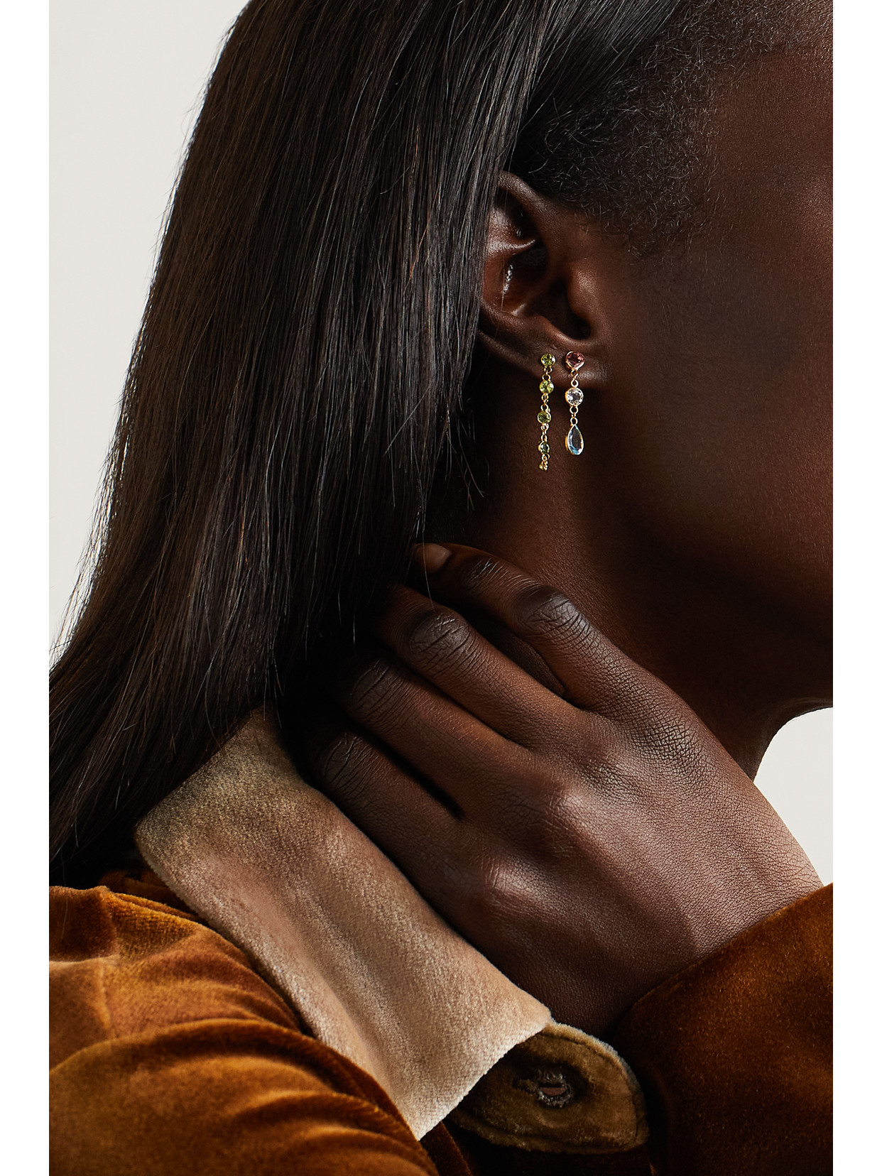 Jia Jia 14-karat Gold, Sapphire And Topaz Earrings In Multi