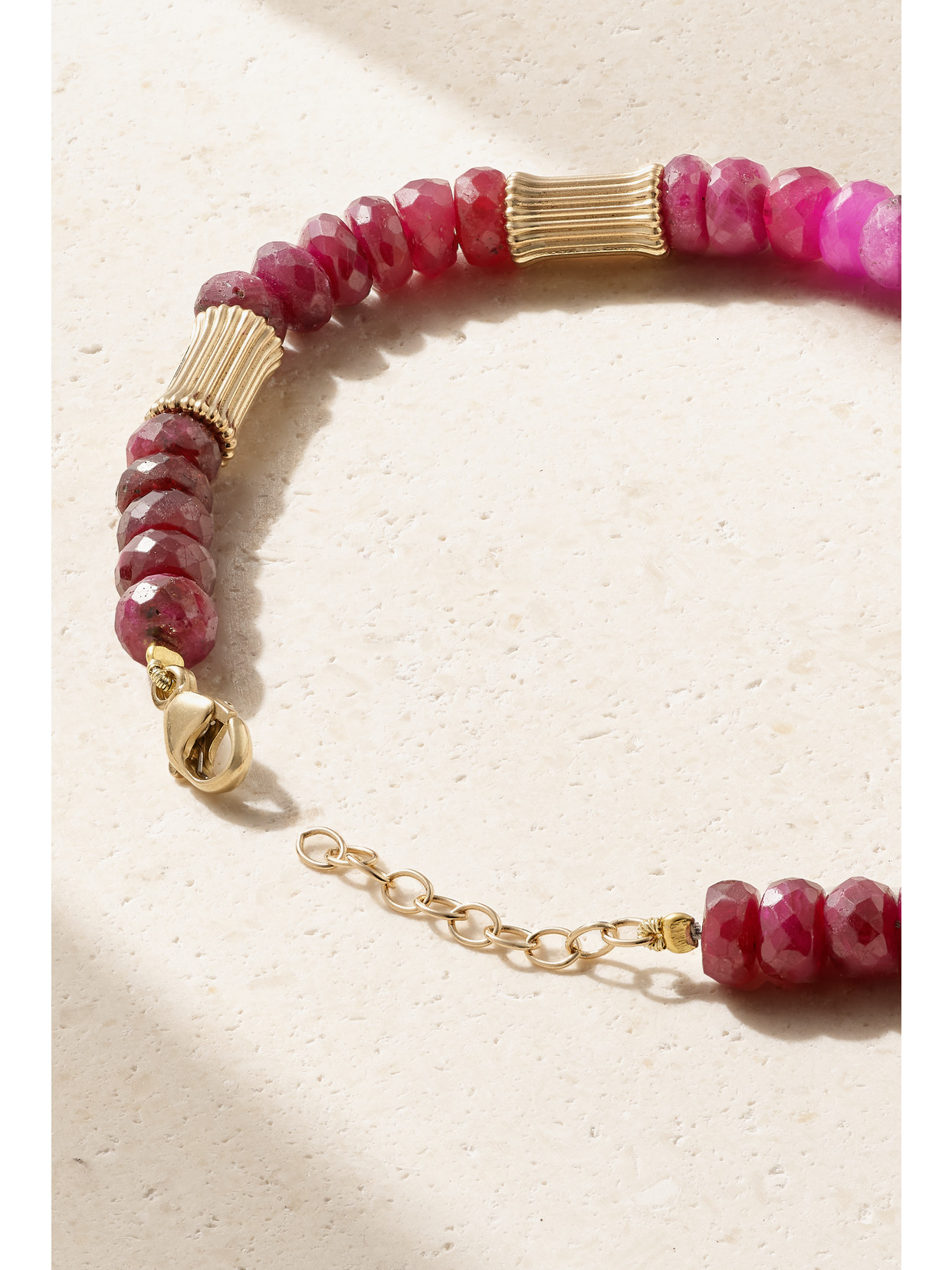 Shop Jia Jia Jumbo 14-karat Gold Ruby Bracelet In Red