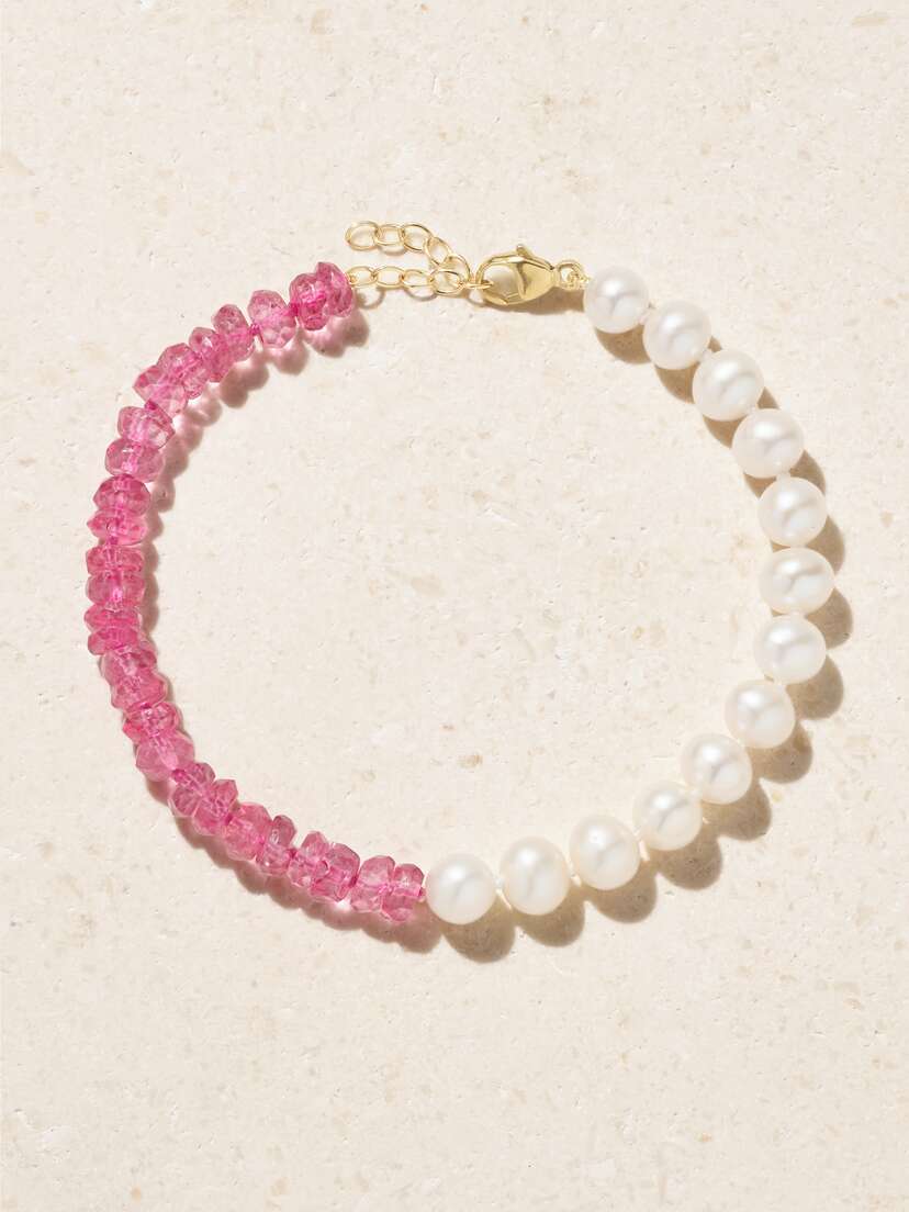 JIA JIA Union 14-karat Gold, Topaz And Pearl Bracelet