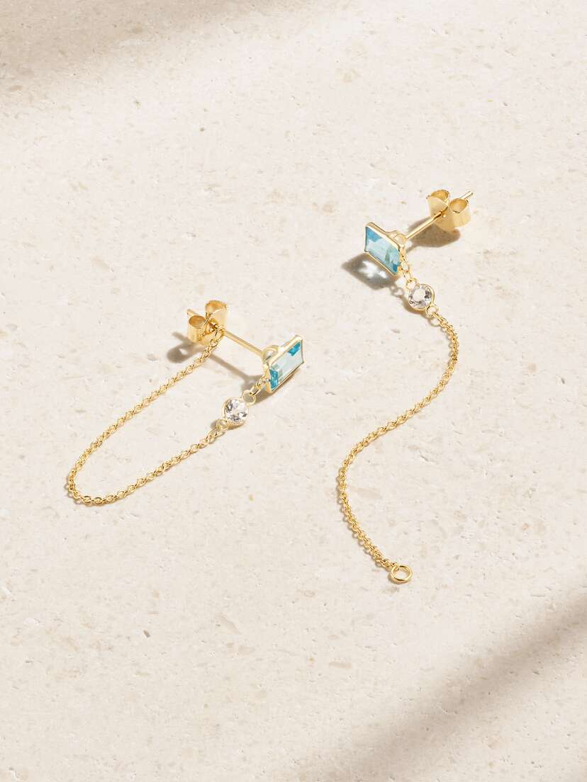 JIA JIA 14-karat Gold, Topaz And Diamond Earrings