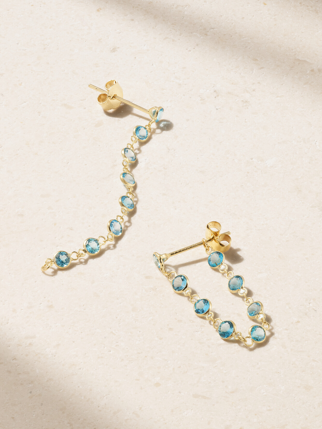 Jia Jia 14-karat Gold Topaz Earrings In Blue