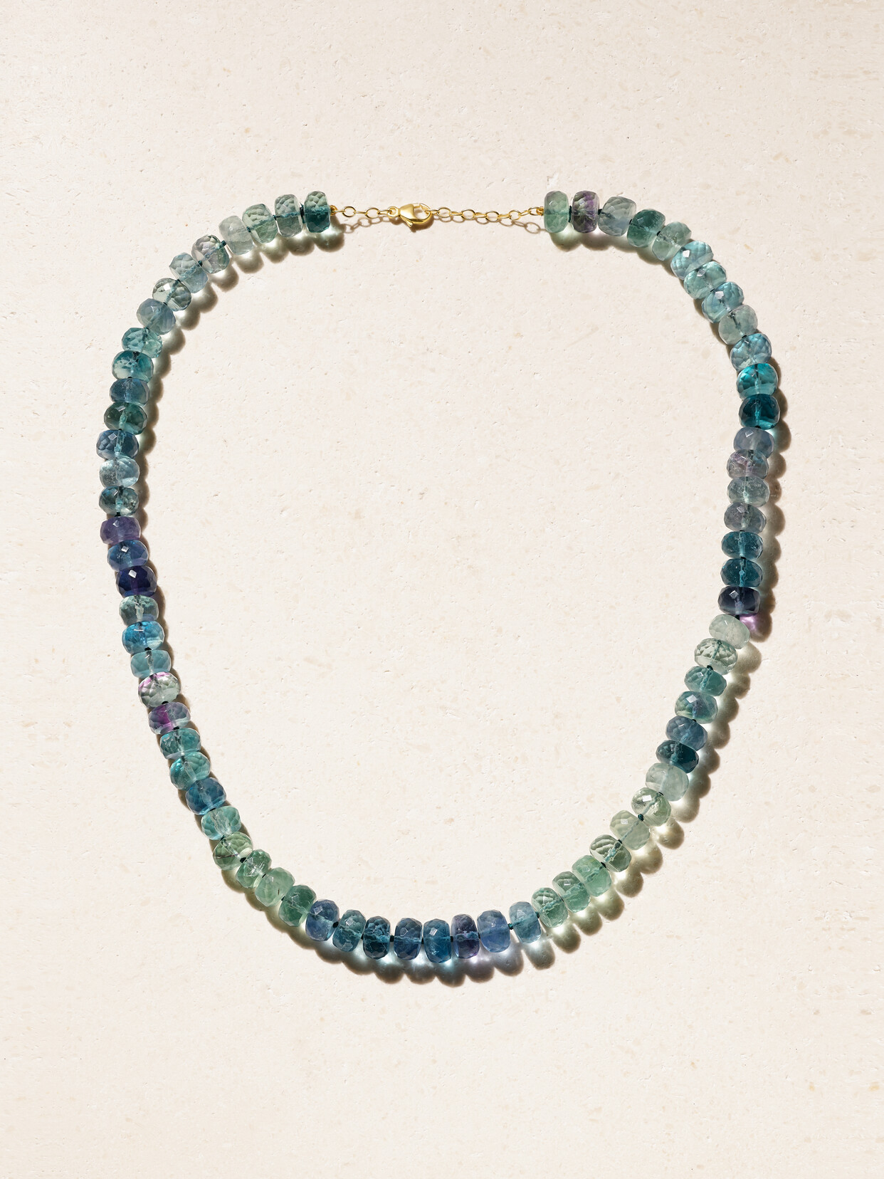 Jia Jia 14-karat Gold Fluorite Necklace In Green