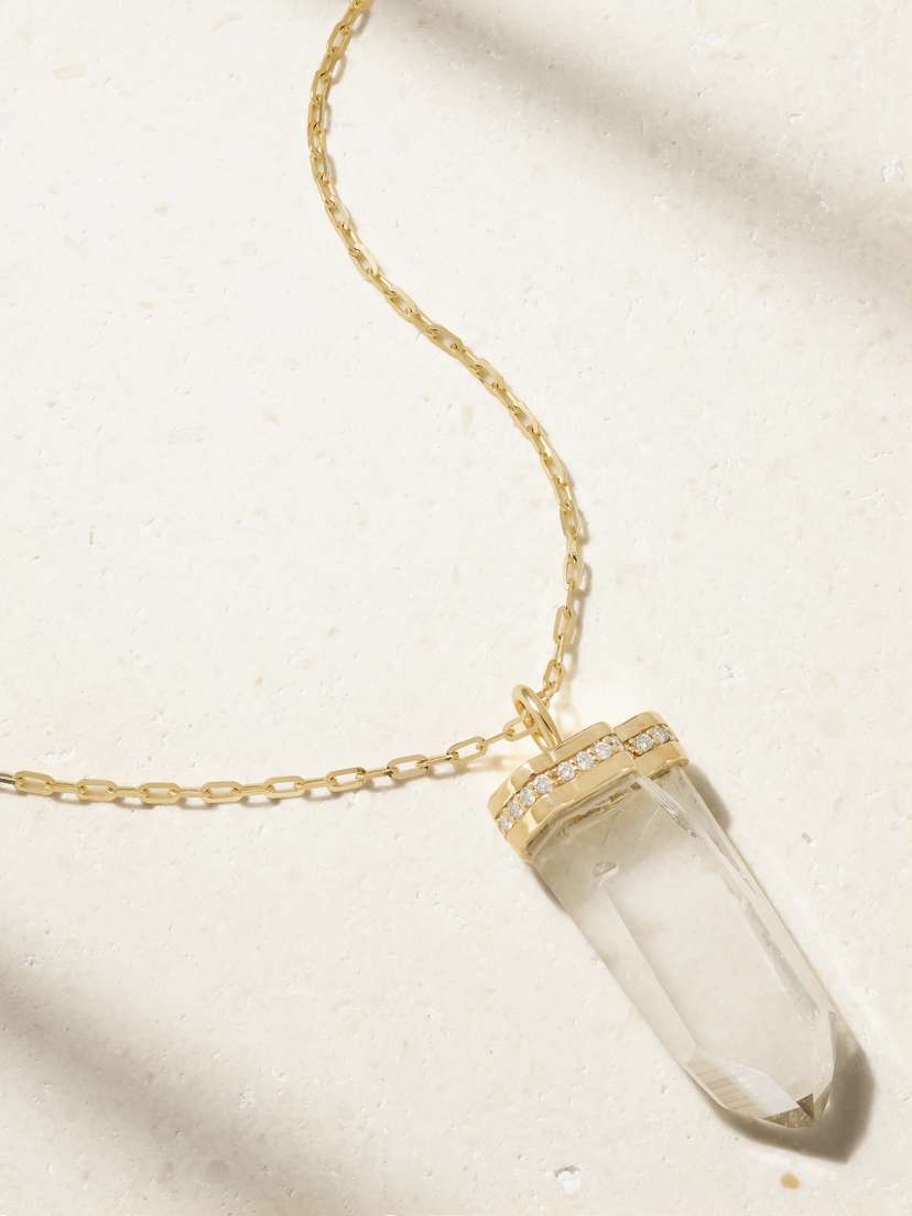 JIA JIA 14-karat Gold, Quartz And Diamond Necklace