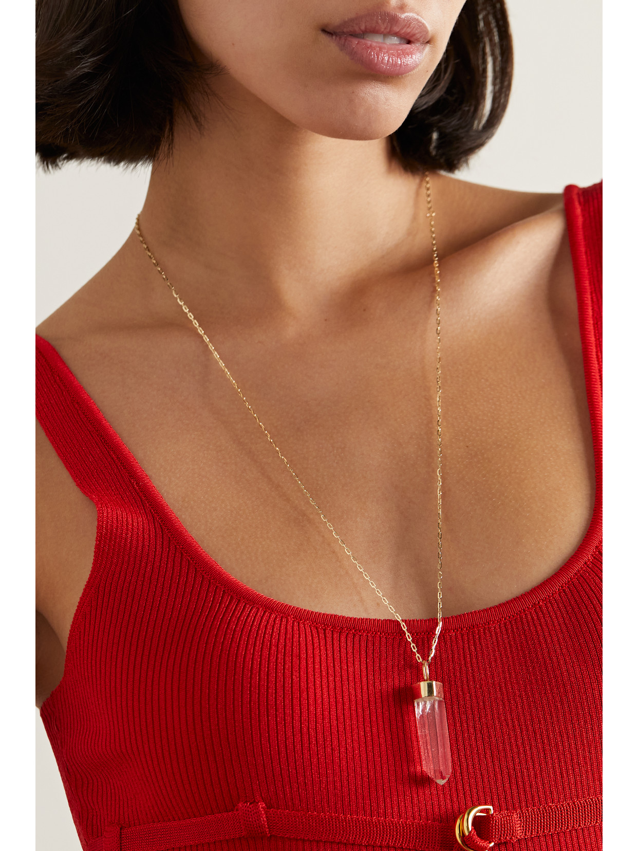 Jia Jia 14-karat Gold Crystal Necklace In Gold