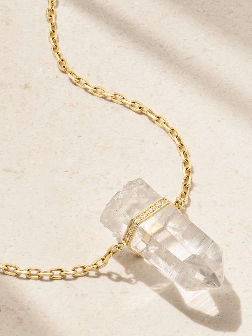 JIA JIA 14-karat Gold, Quartz And Diamond Necklace