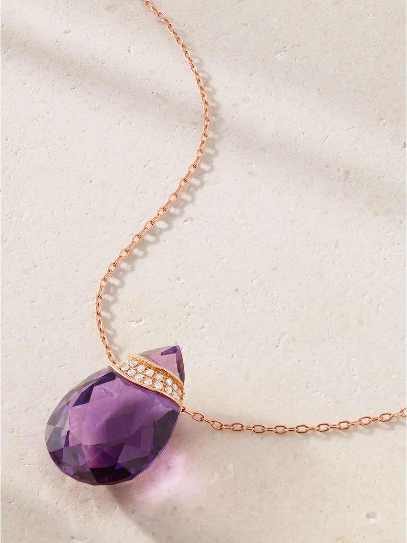JIA JIA 14-karat Gold Amethyst And Diamond Necklace