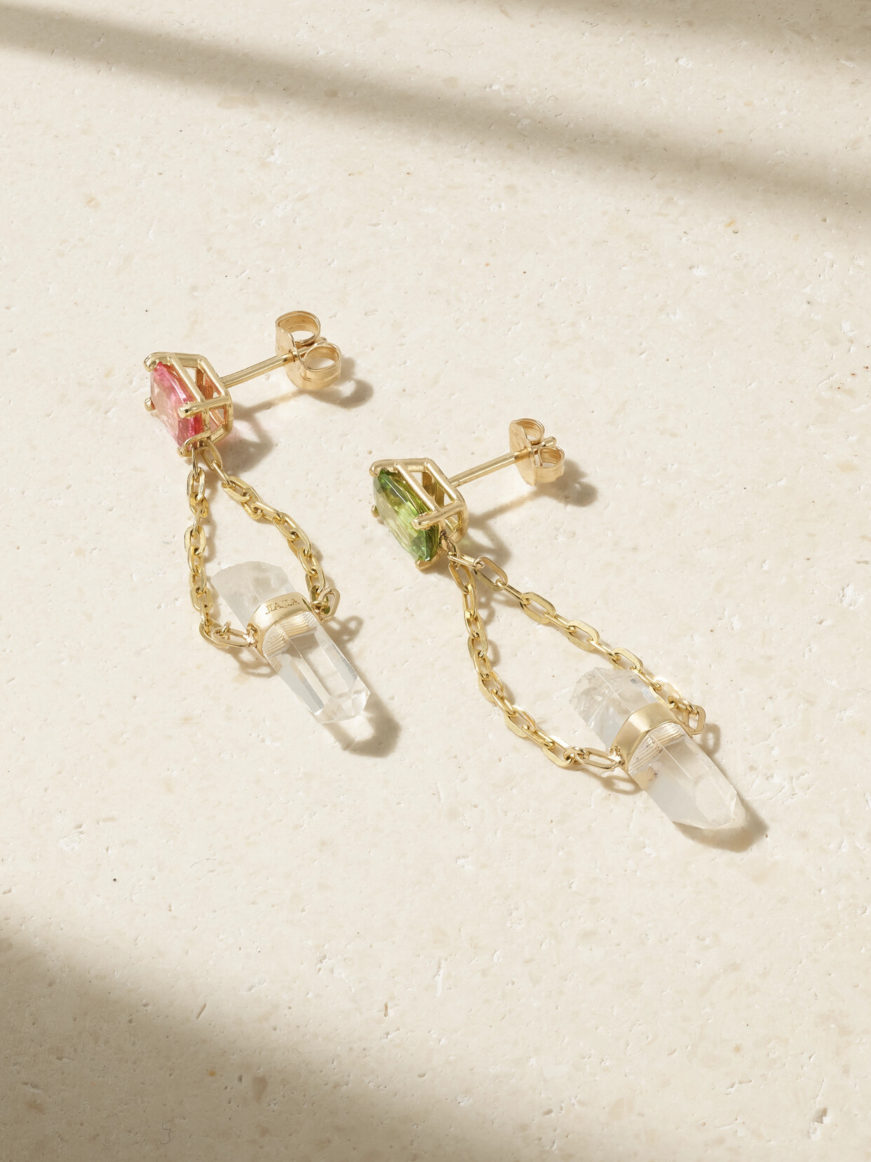 Jia Jia 14-karat Gold, Tourmaline And Crystal Earrings In Multi