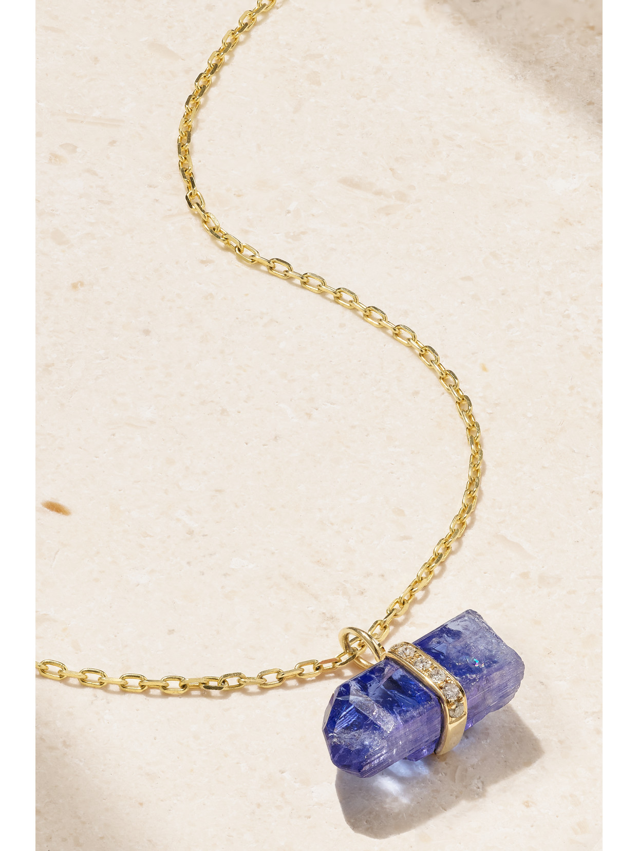 Jia Jia 14-karat Gold, Tanzanite And Diamond Necklace In Blue