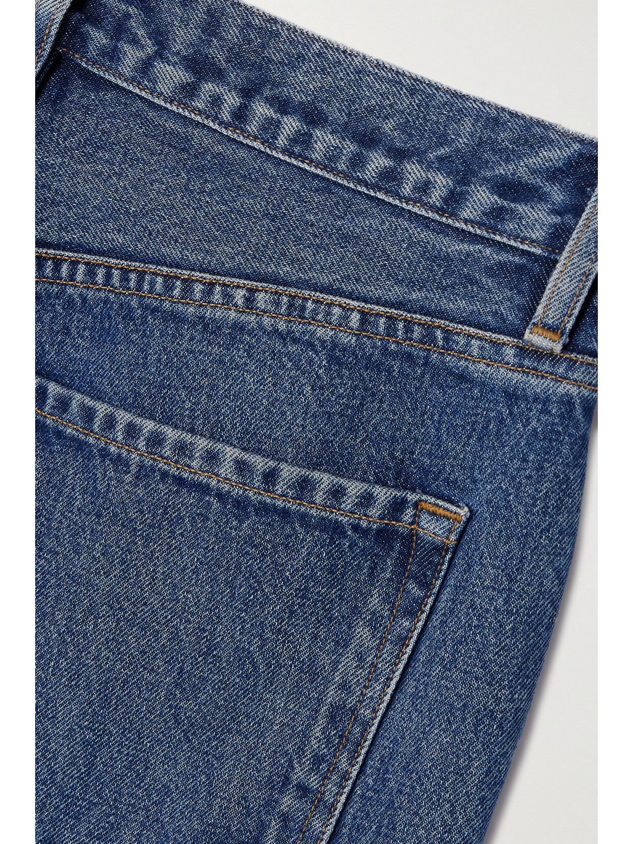Goldsign The Atticus Jeans Low Slung Wide Trouser In Blue