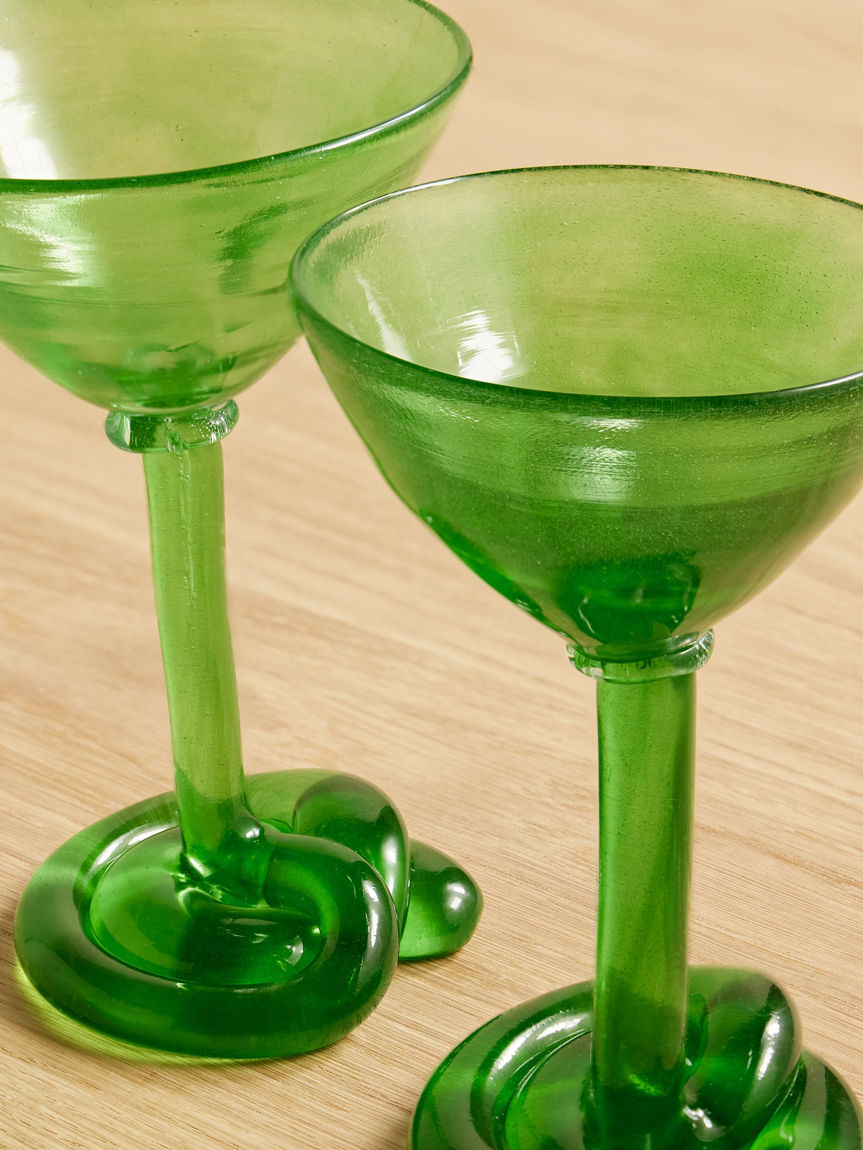 Shop Completedworks Thaw Set Of Two Recycled-glass Martini Glasses In Green