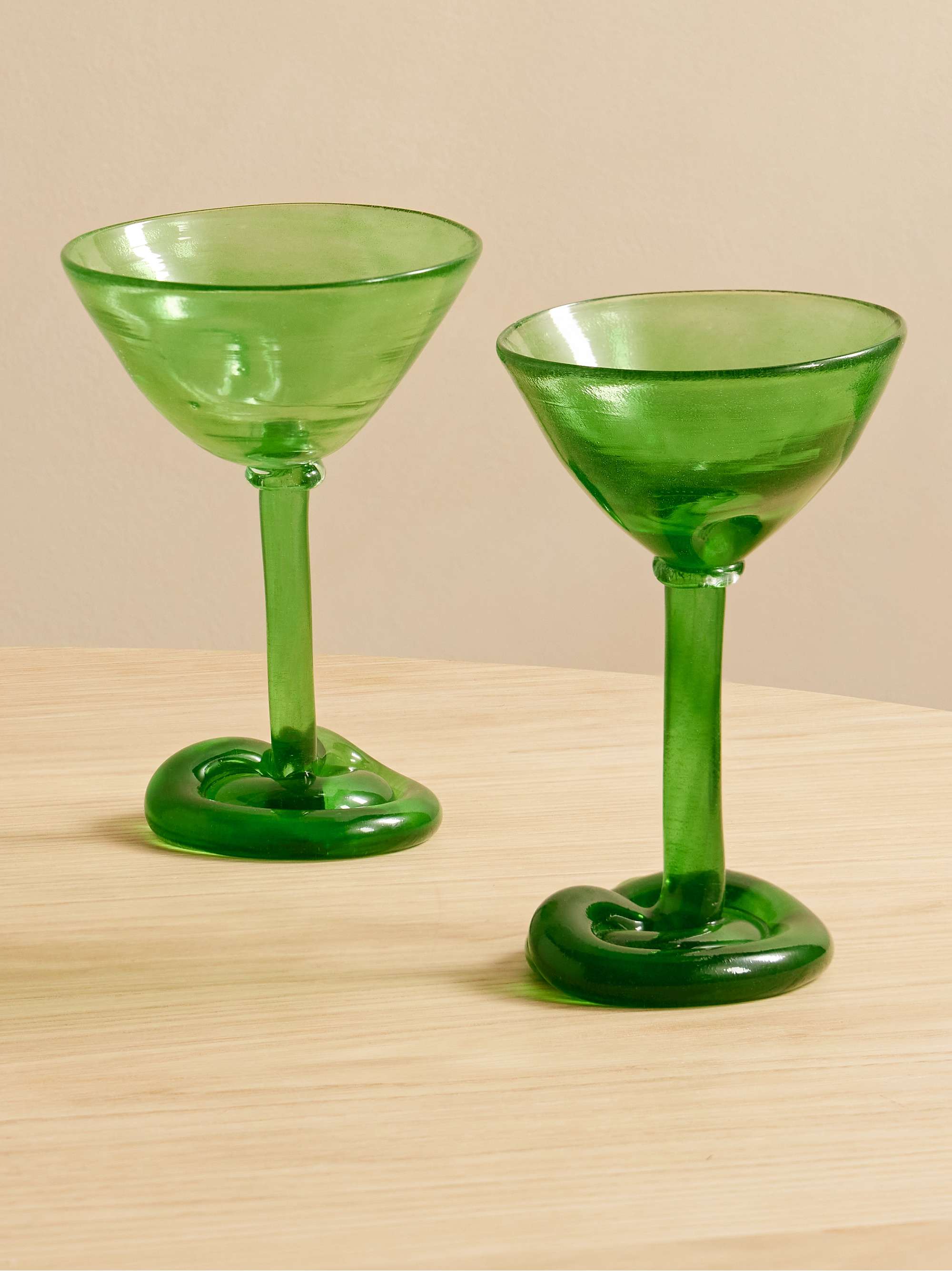 COMPLETEDWORKS Thaw set of two recycledglass martini glasses NETA