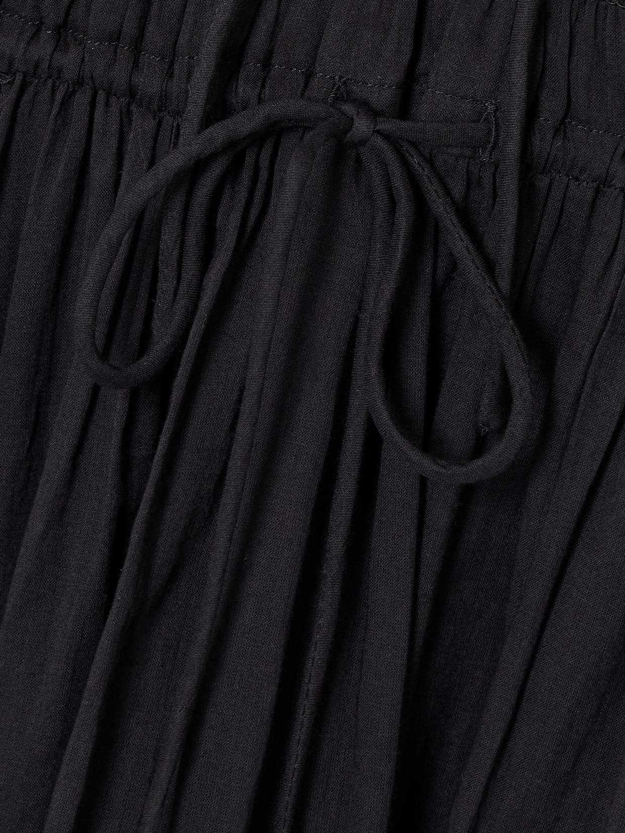 DOEN ISCHIA SHIRRED ORGANIC COTTON-VOILE MIDI DRESS