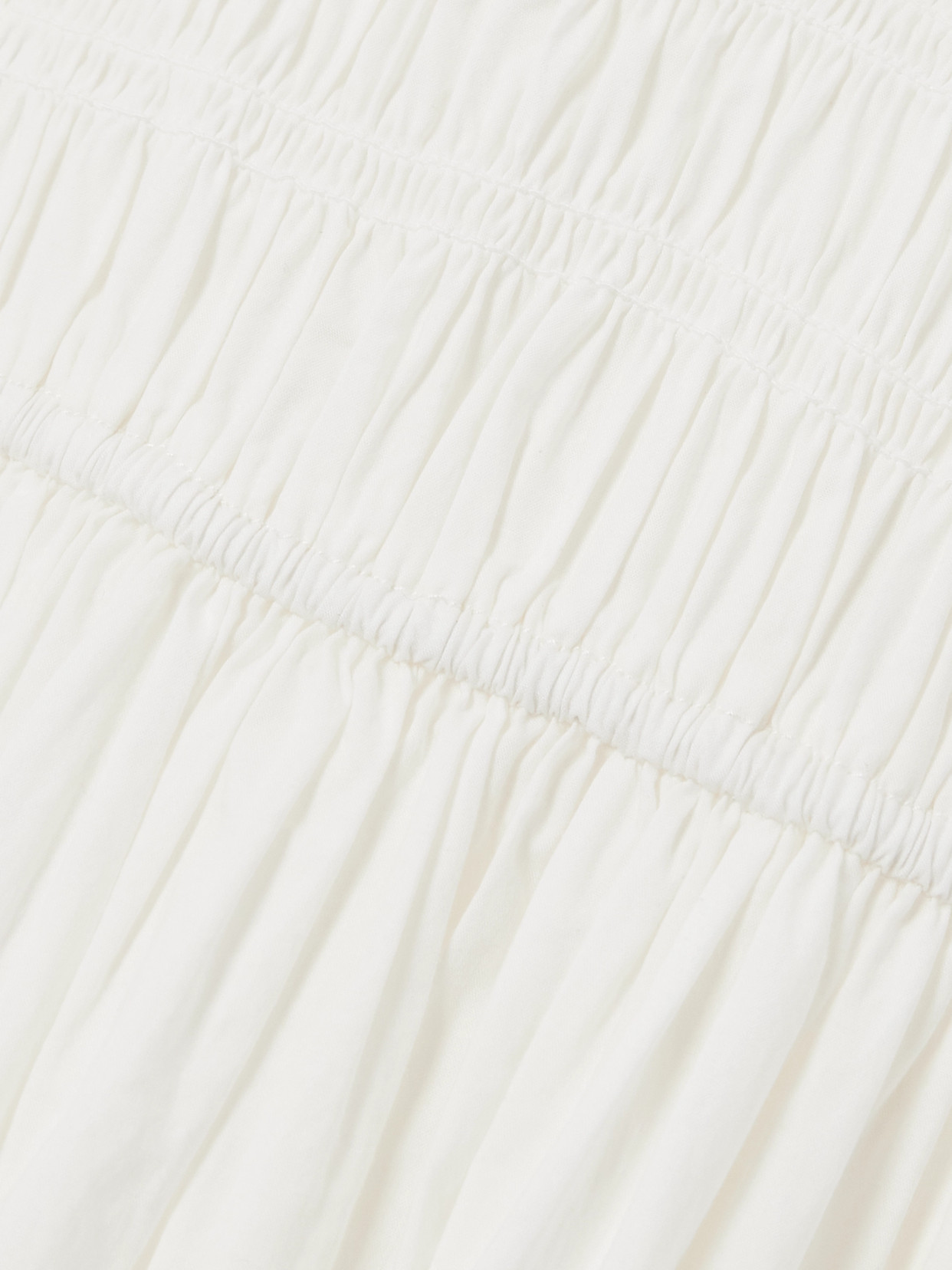 DOEN QUINN TIE-DETAILED SHIRRED ORGANIC COTTON-POPLIN MIDI DRESS