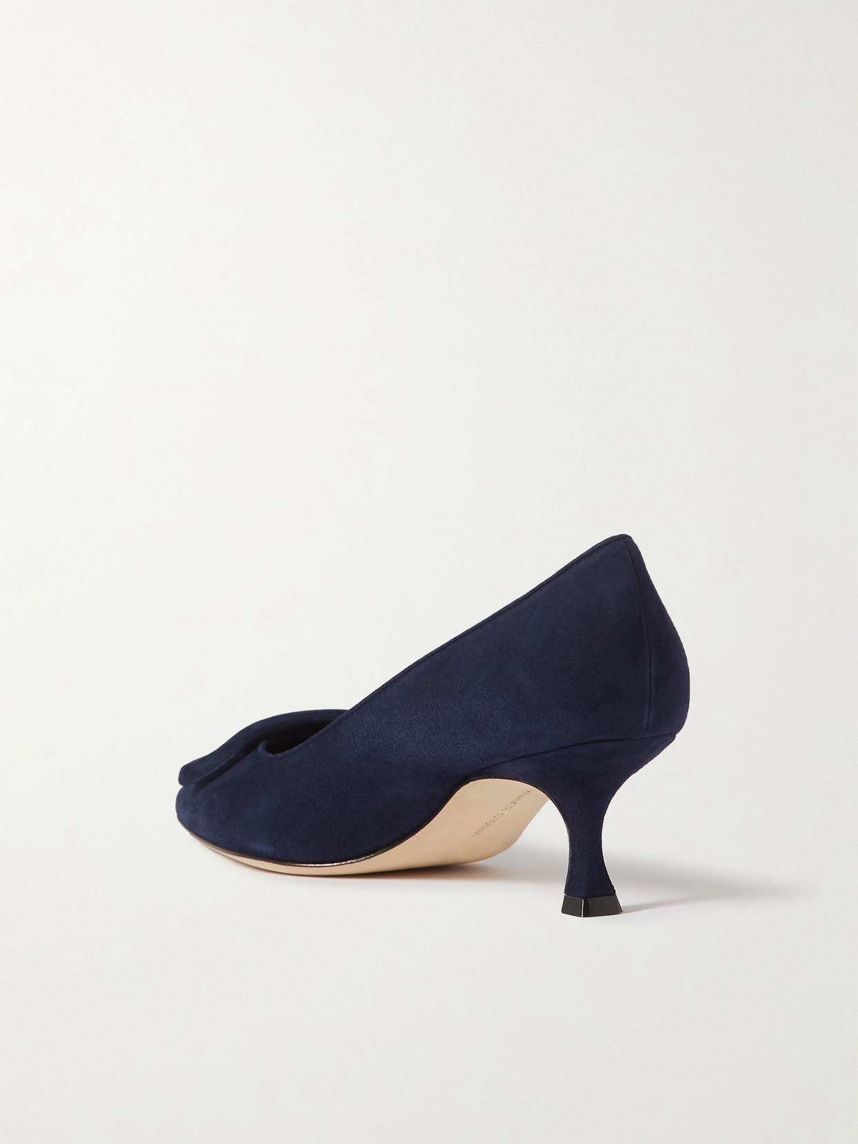 Shop Manolo Blahnik Maysale 50 Buckled Suede Pumps In Blue