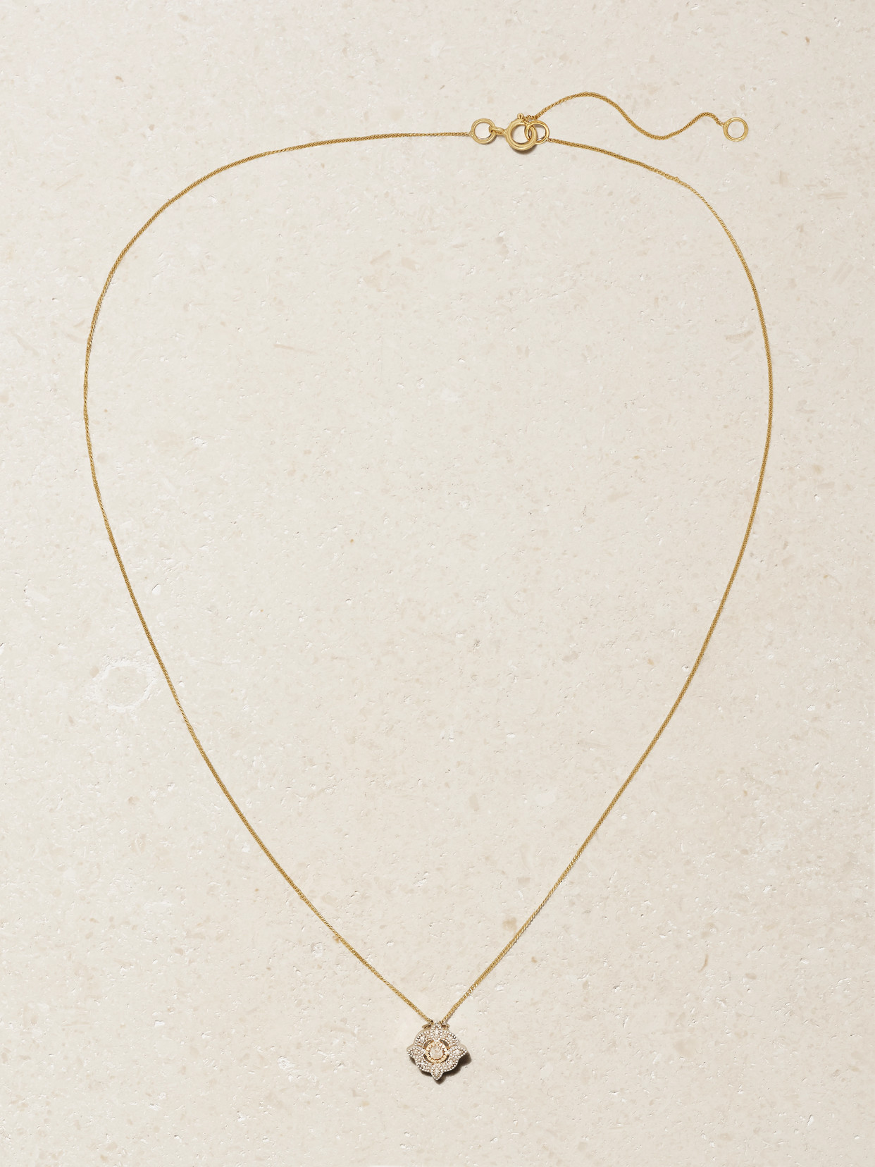 Pascale Monvoisin Bettina 9-karat Gold, Sterling Silver And Diamond Necklace In Gold