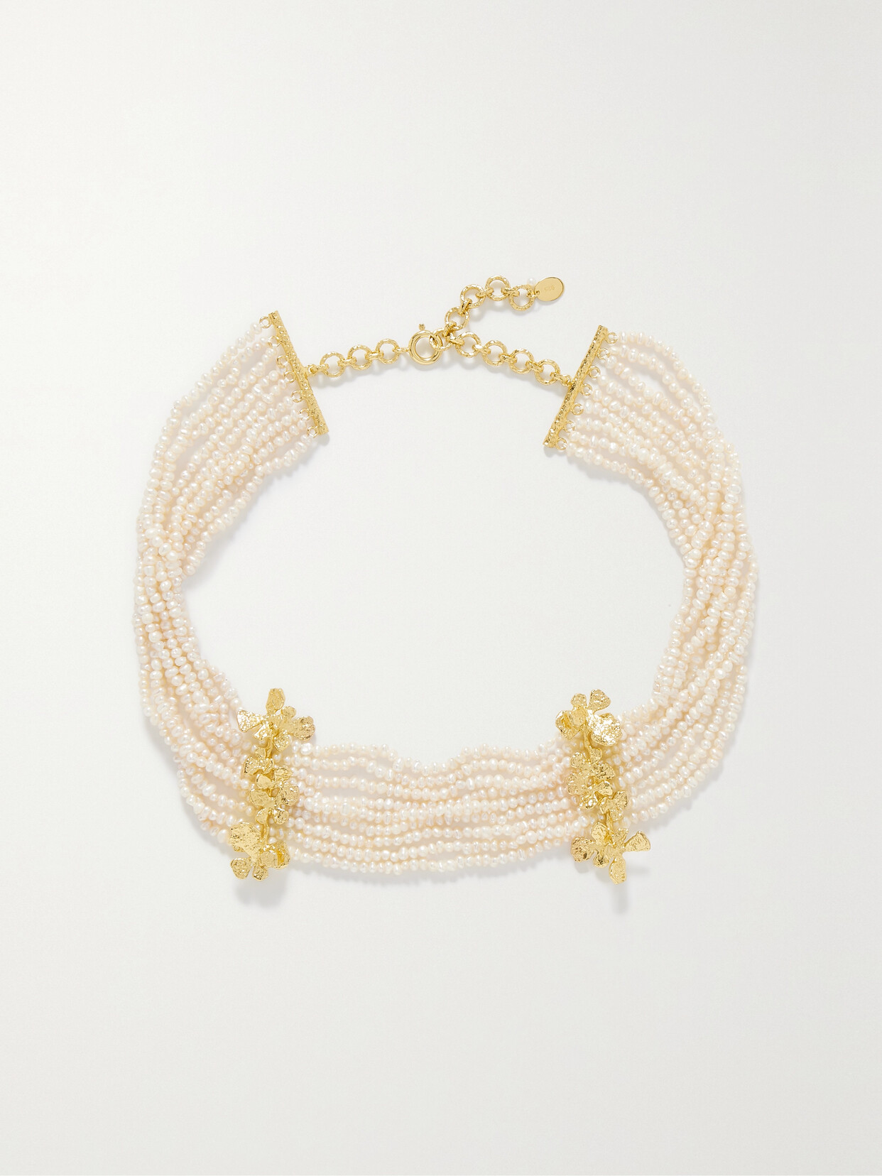 Pacharee - Butterfly Gold-plated And Pearl Choker - White