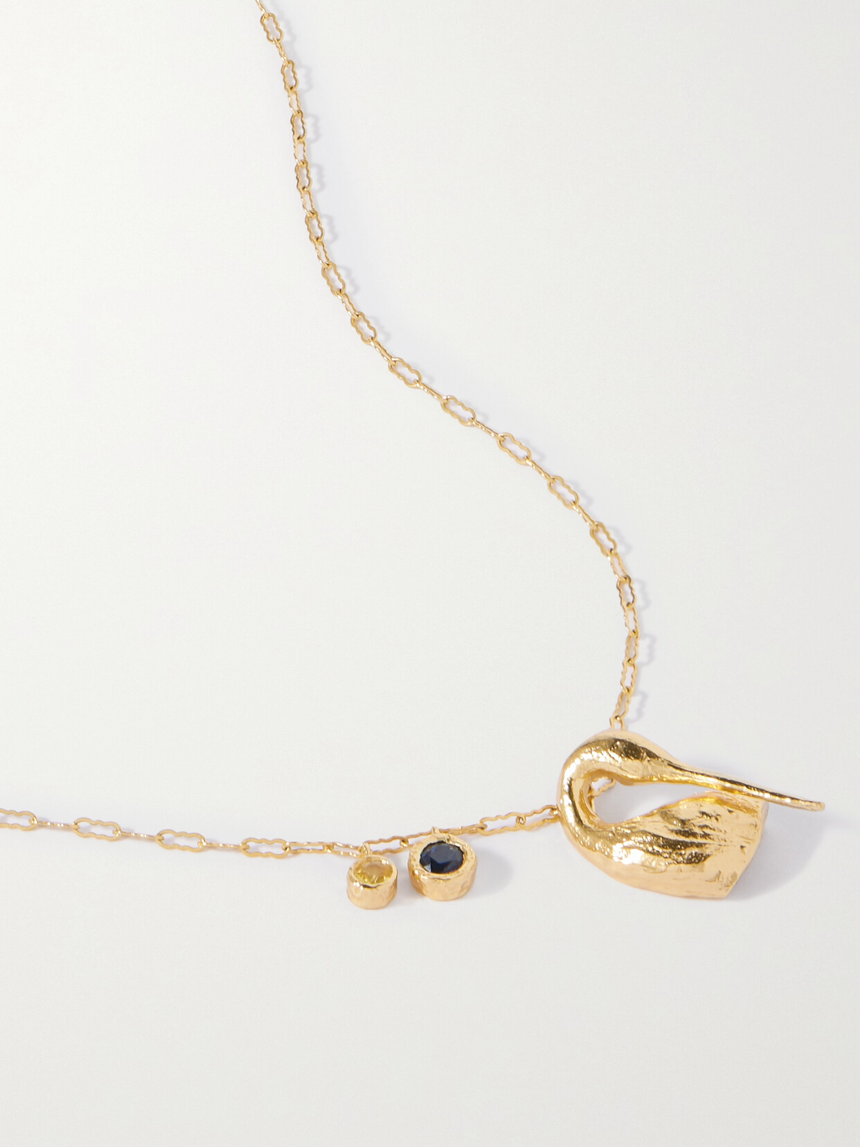 Pacharee - Duo Gems Gold Vermeil Sapphire Necklace - One size