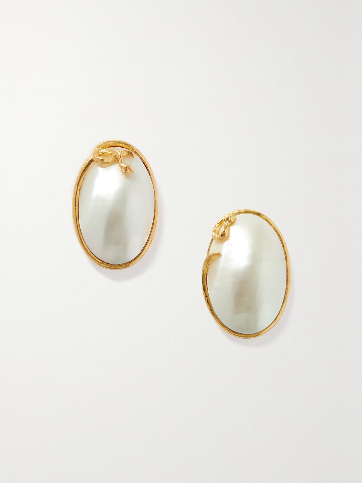 Pacharee - Naga Gold-plated Pearl Earrings - One size