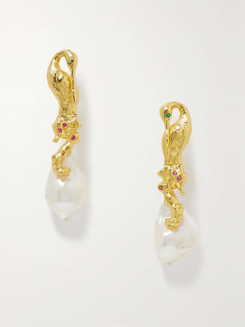 Pacharee Kinari Gold-plated Multi-stone Earrings