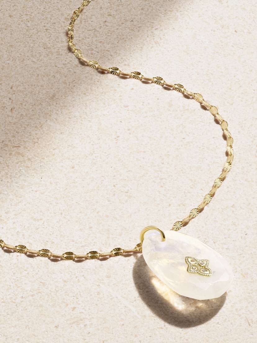 Pascale Monvoisin Gaia N°1 Collier 9-karat Gold, Moonstone And Diamond Necklace