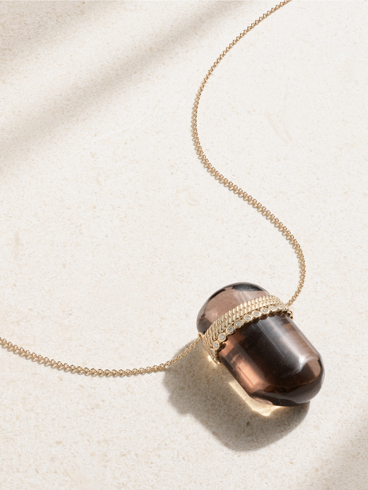 Pascale Monvoisin Jil 9-karat Gold, Smoky Quartz And Diamond Necklace