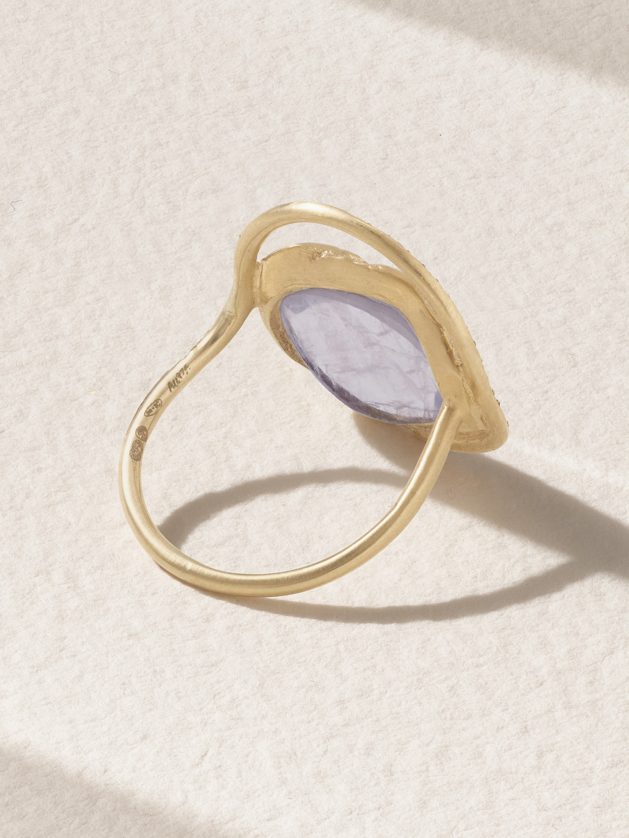 Shop Pascale Monvoisin Gaia 9-karat Gold, Moonstone And Diamond Ring