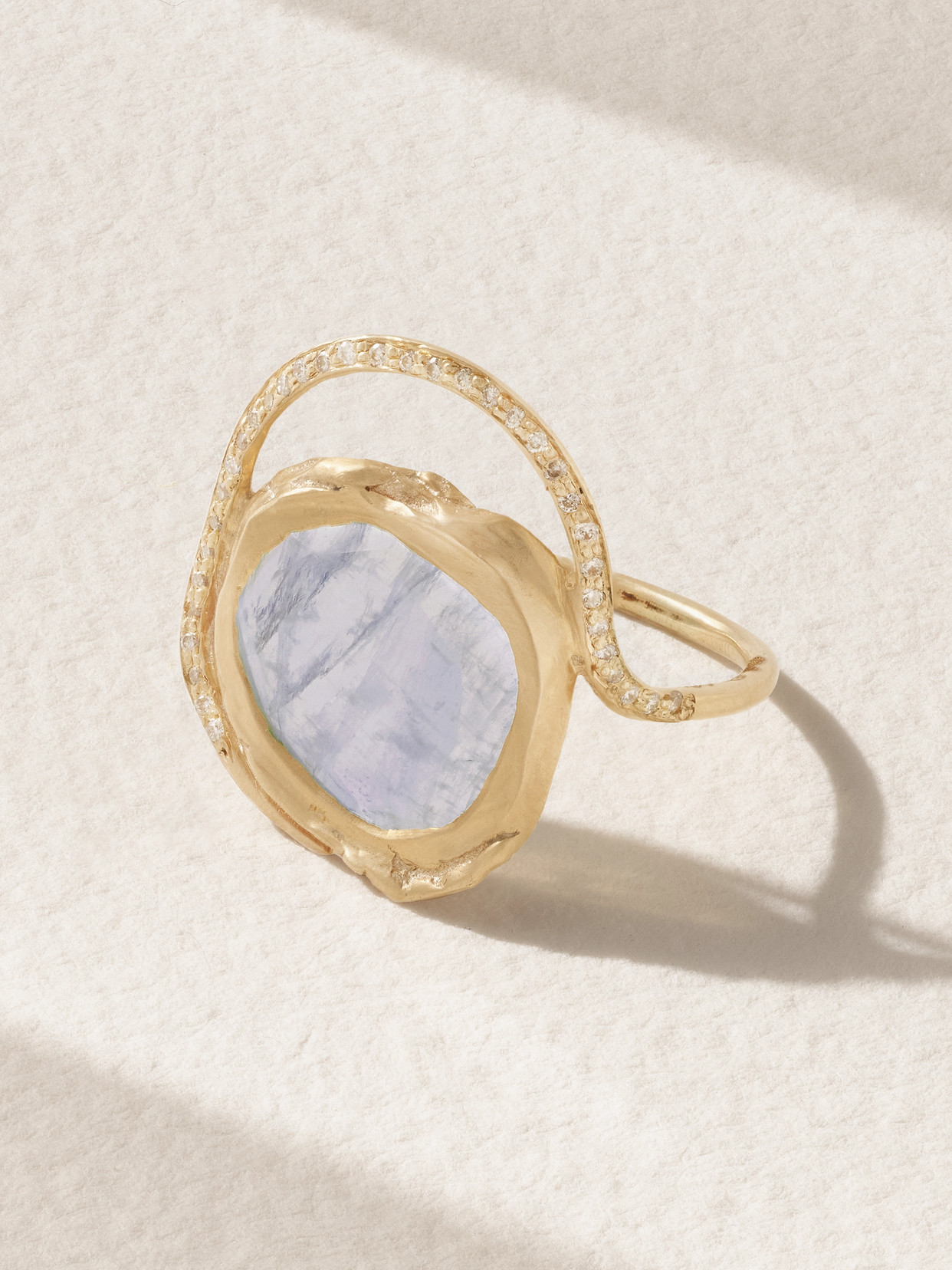 Pascale Monvoisin Gaia 9-karat Gold, Moonstone And Diamond Ring