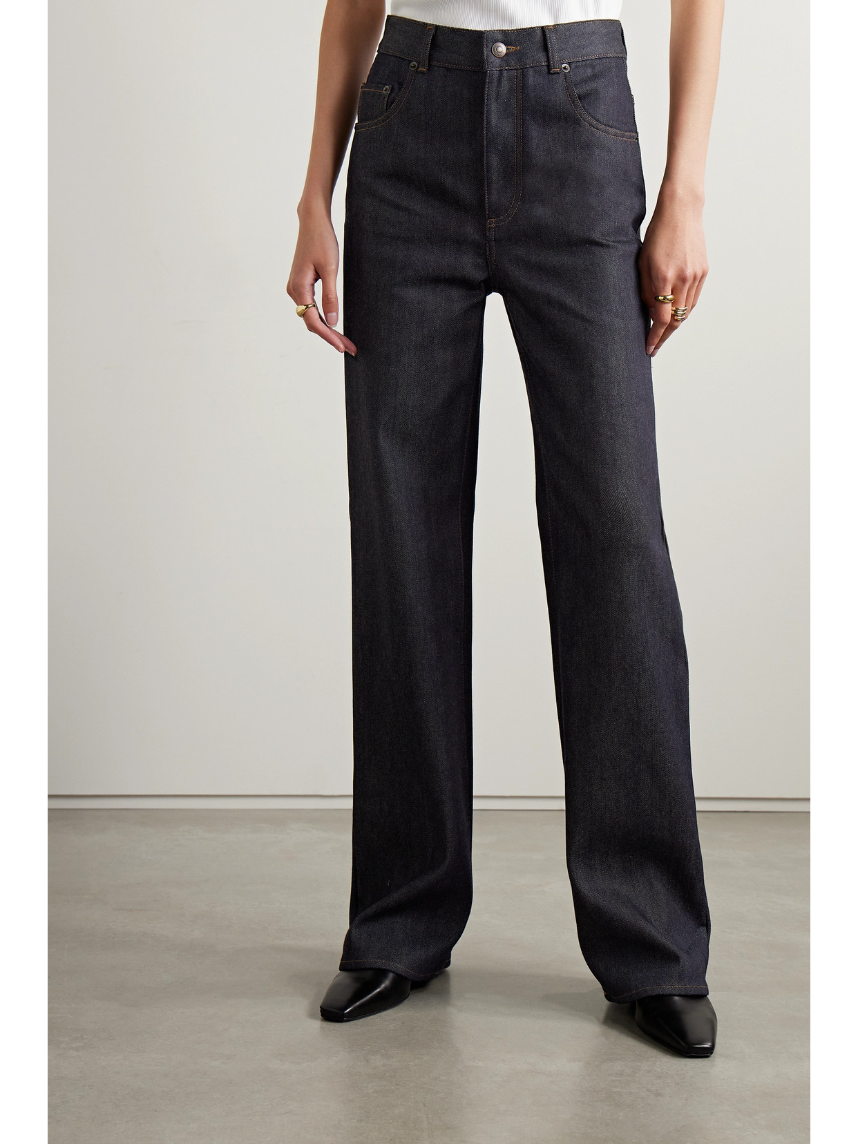 Shop Loro Piana High-rise Straight-leg Jeans In Blue