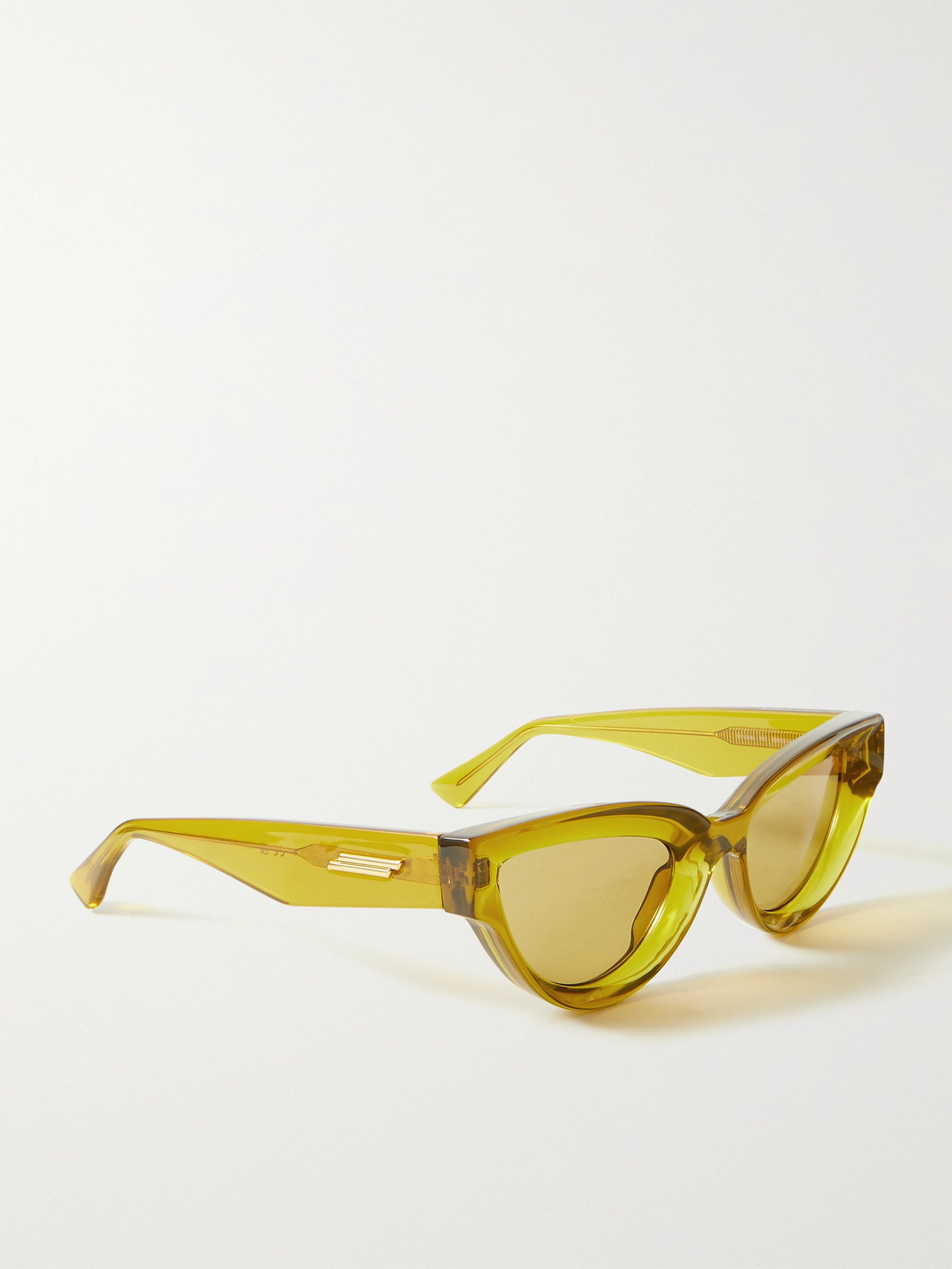 Shop Bottega Veneta Injection Cat-eye Acetate Sunglasses In Yellow