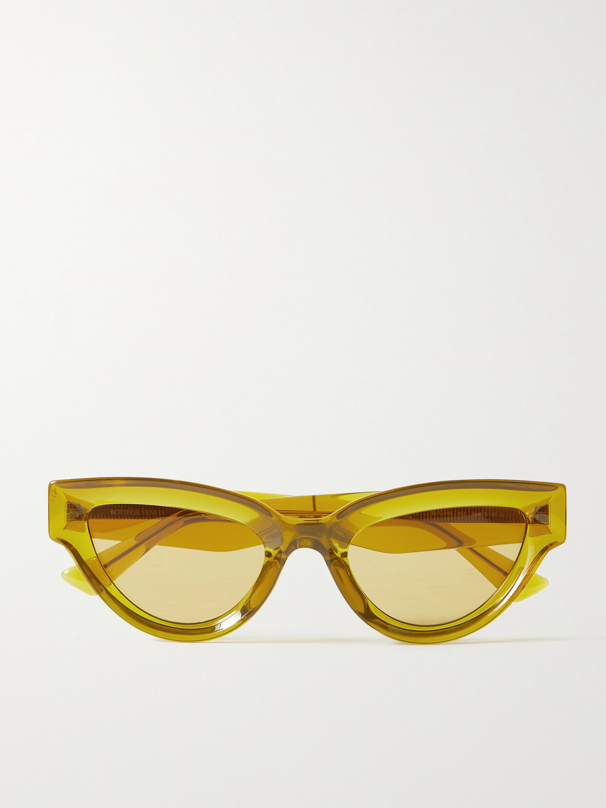 Shop Bottega Veneta Injection Cat-eye Acetate Sunglasses In Yellow