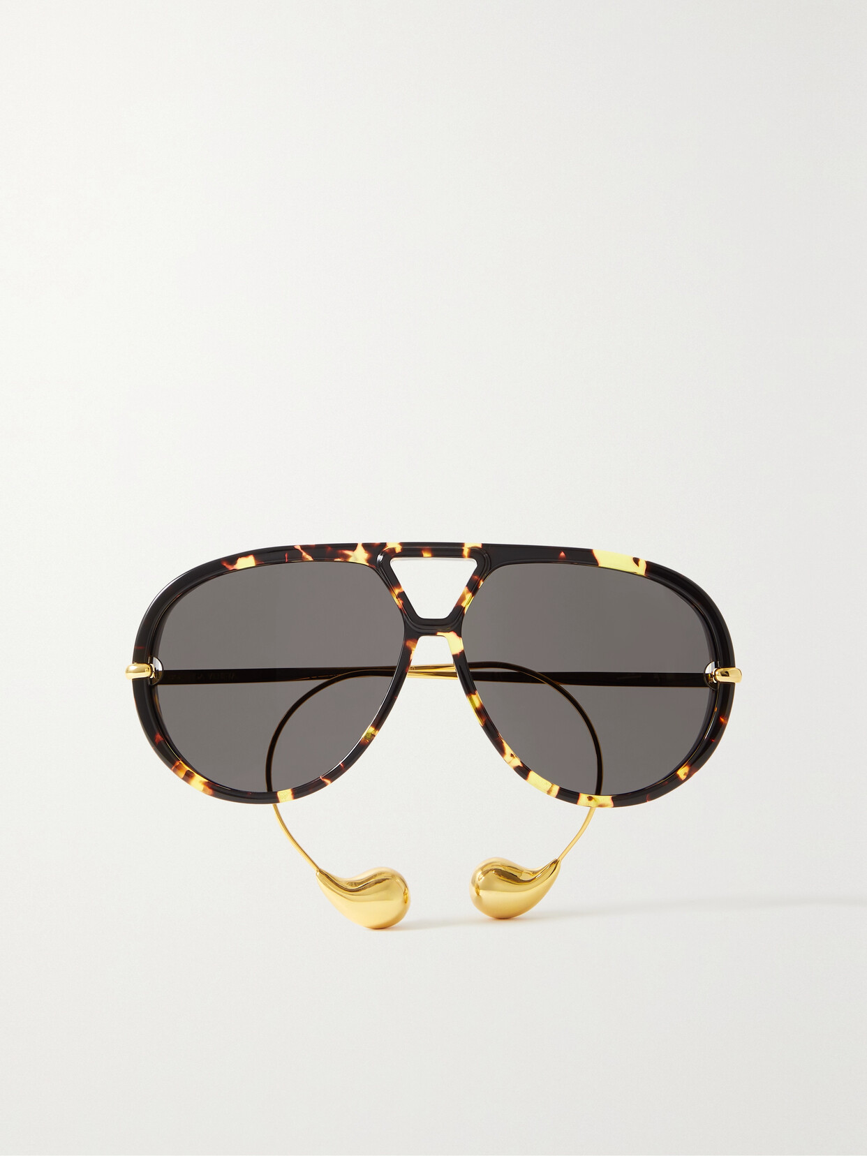 Bottega Veneta Eyewear - Embellished Aviator-style Tortoiseshell Recycled-acetate And Gold-tone Sunglasses - Brown