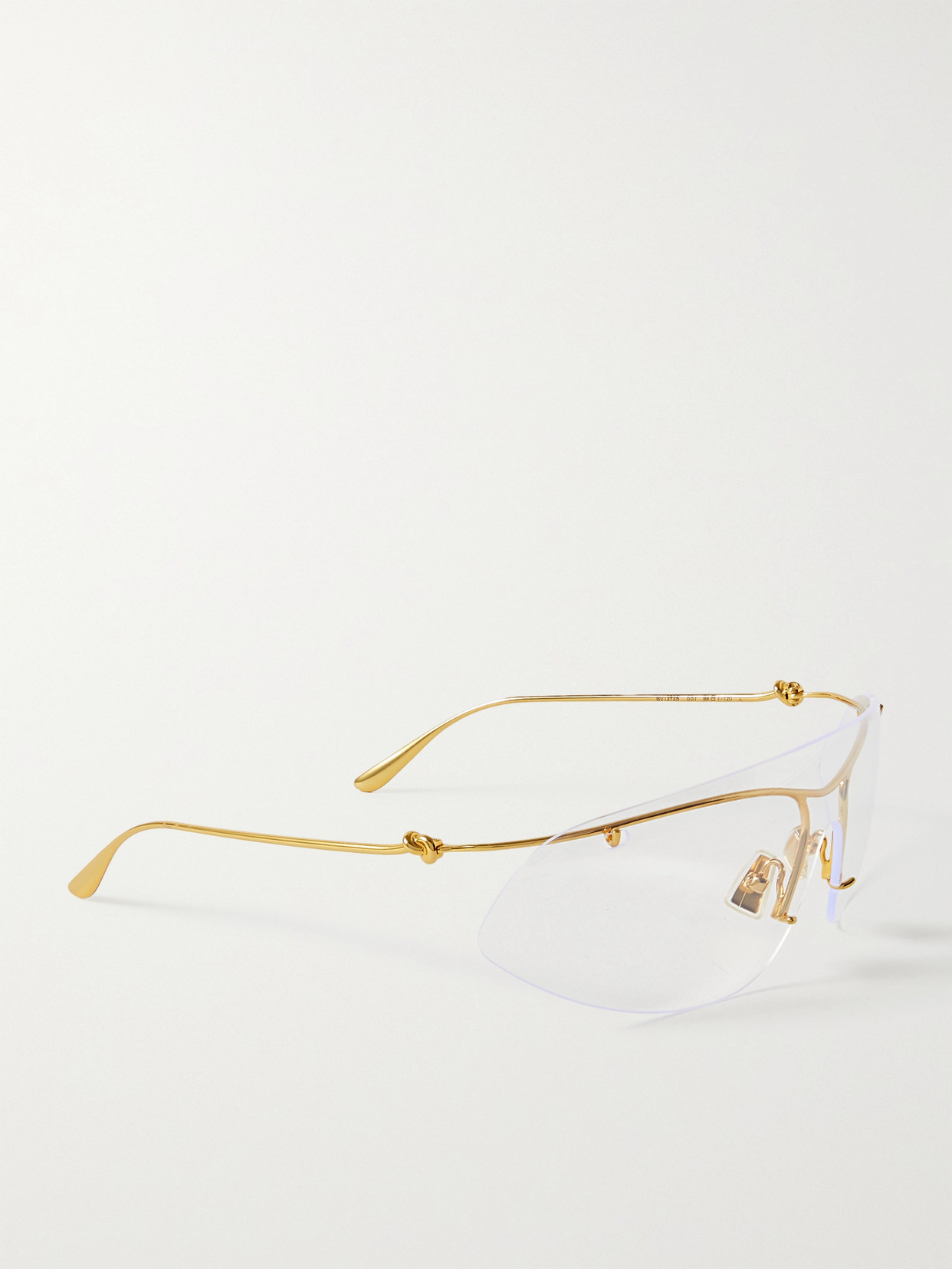 Shop Bottega Veneta Rimless D-frame Gold-tone Optical Glasses