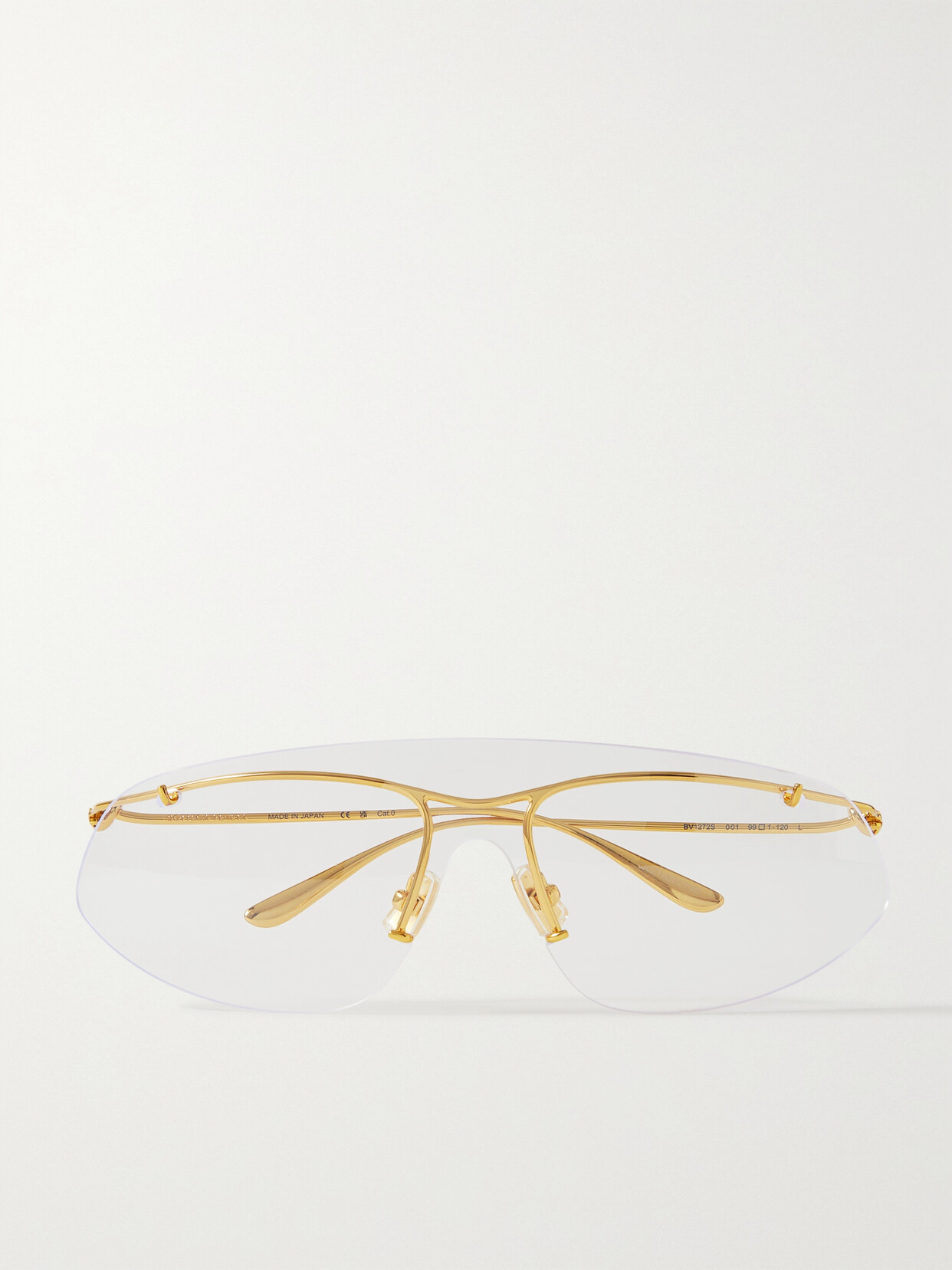 Bottega Veneta Rimless D-frame Gold-tone Optical Glasses