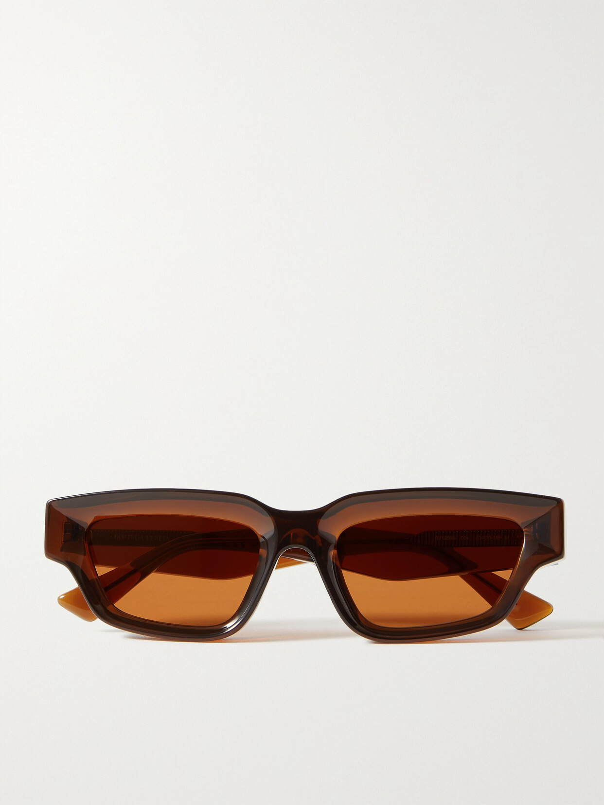 Bottega Veneta Rectangular-frame Acetate Sunglasses In Brown