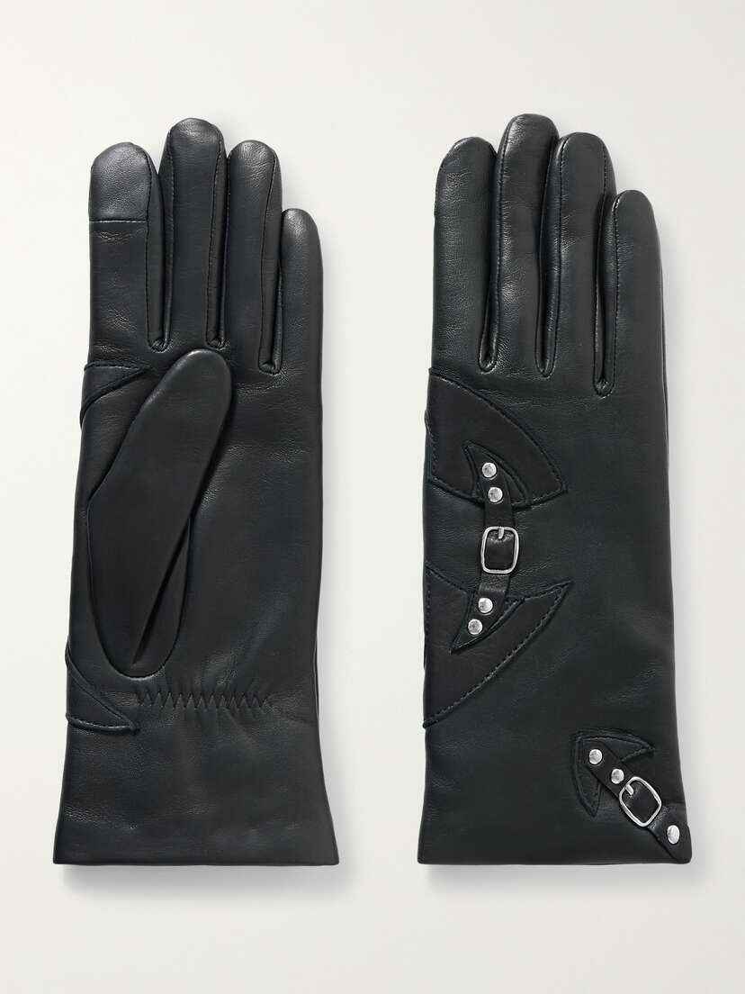 Agnelle Embellished Leather Gloves