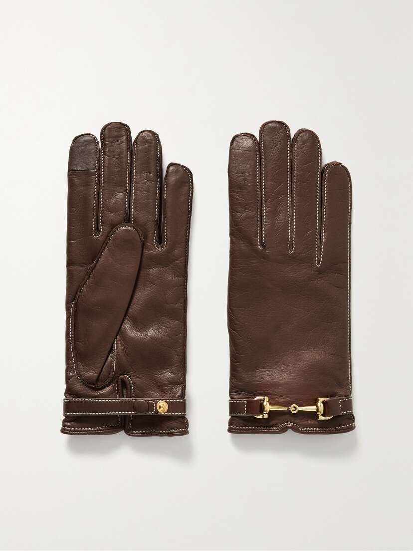 Agnelle Embellished Leather Gloves