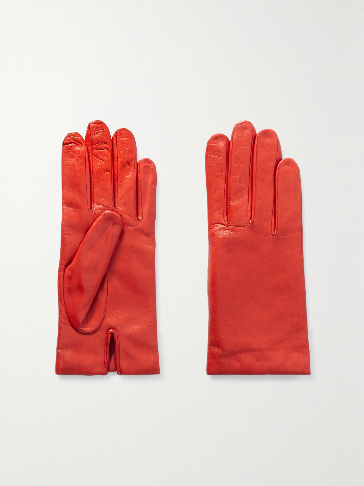 Agnelle Kate Leather Gloves In Red