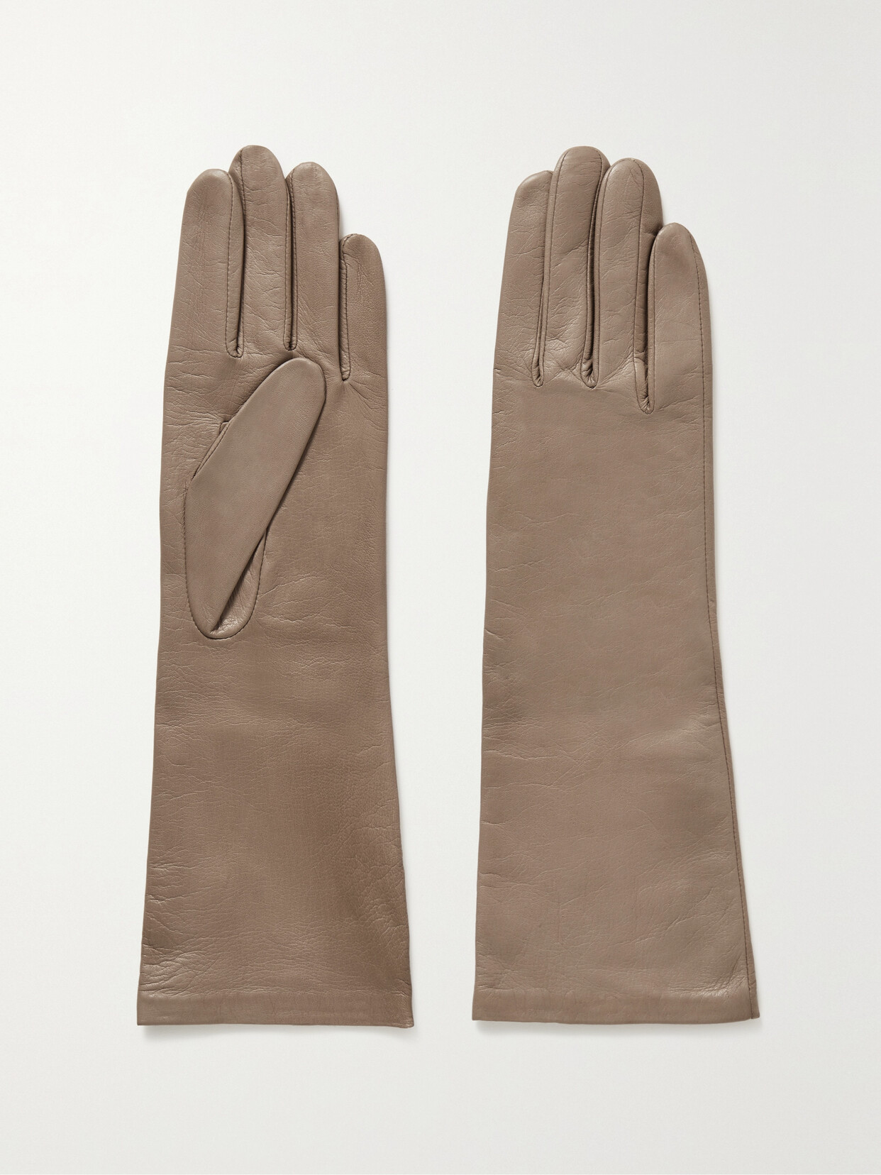 Agnelle Celia Leather Gloves In Neutrals